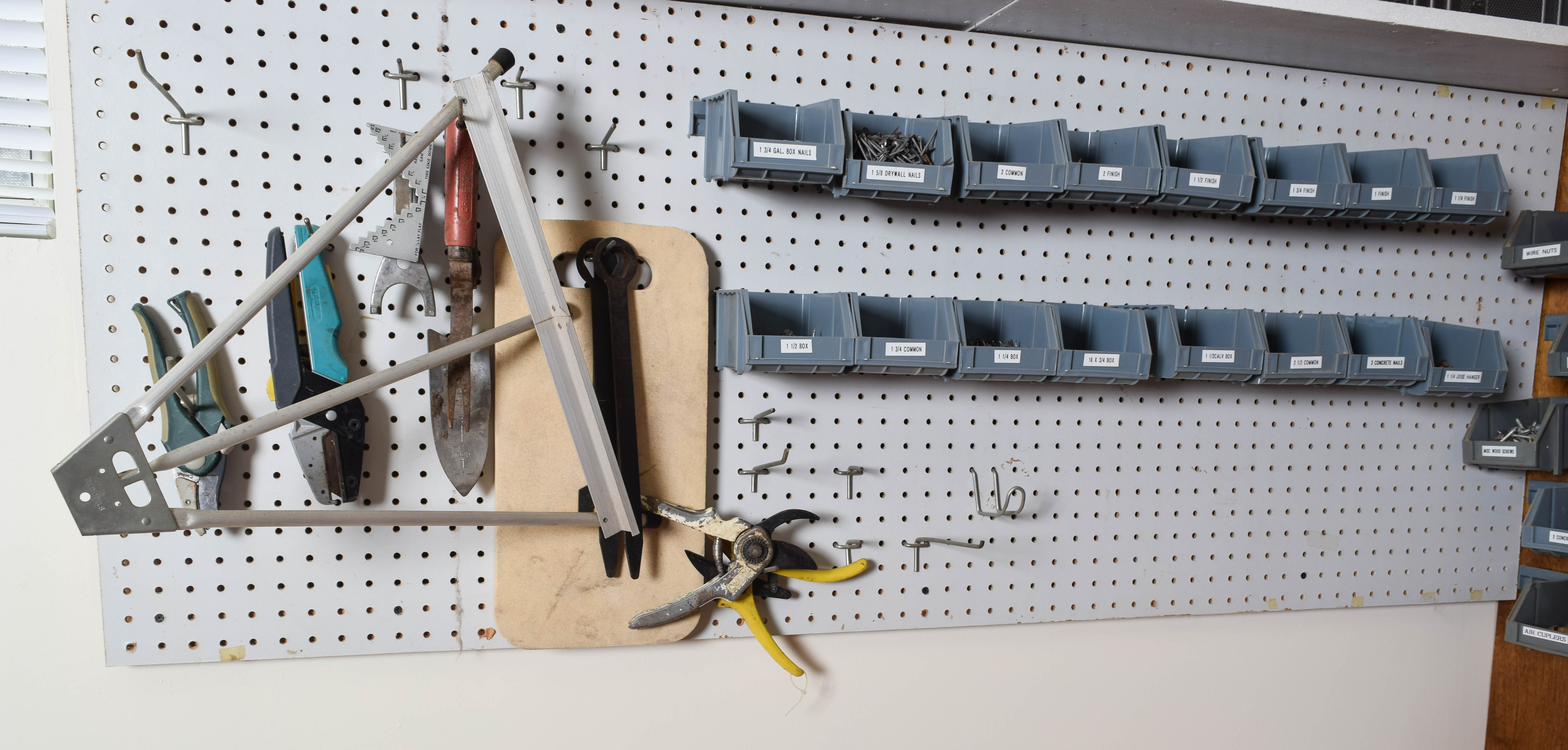 Work Bench and Wall of Assorted Tools