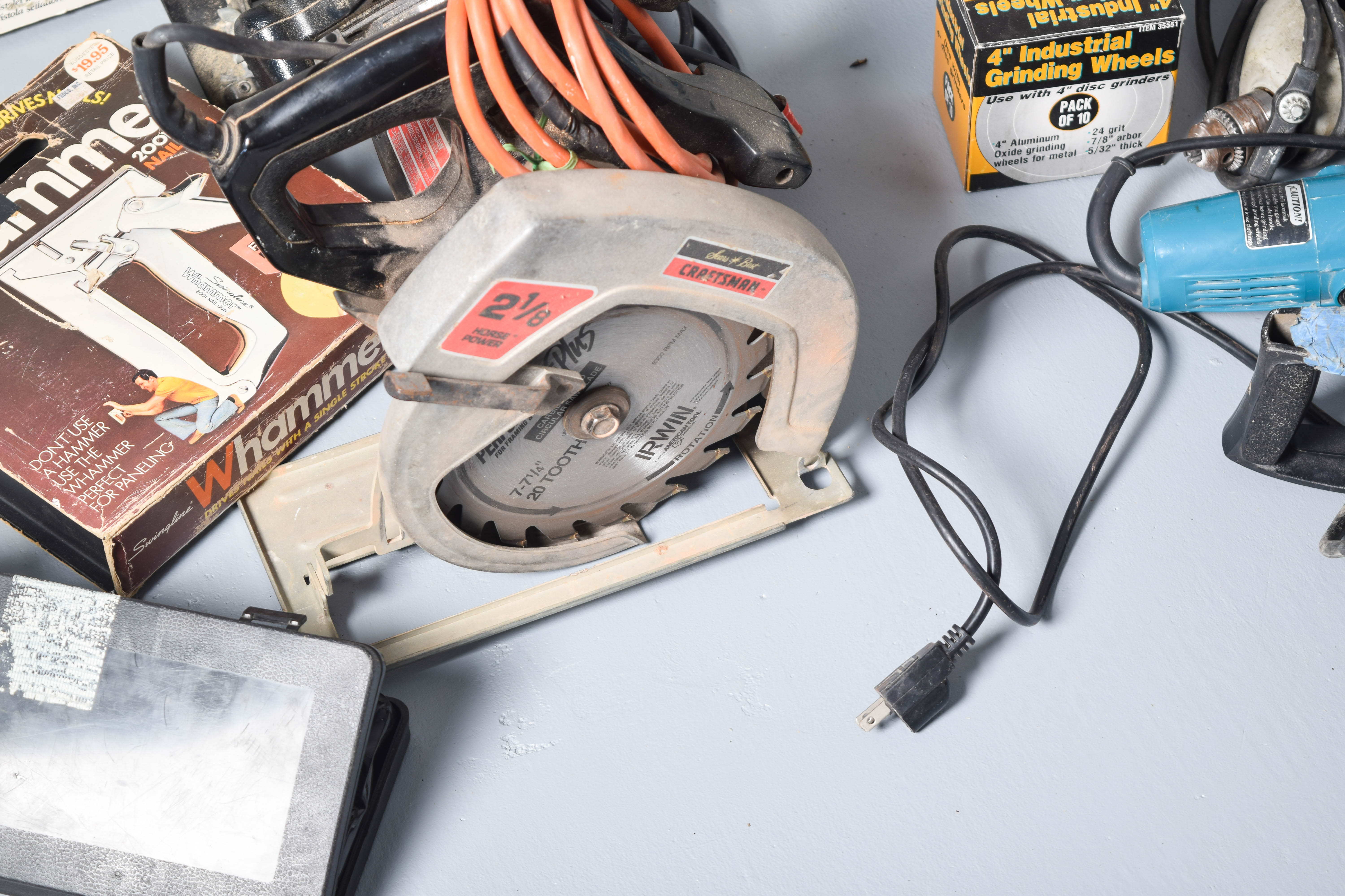 Collection of Drills, Skilsaws, and Other Power Tools