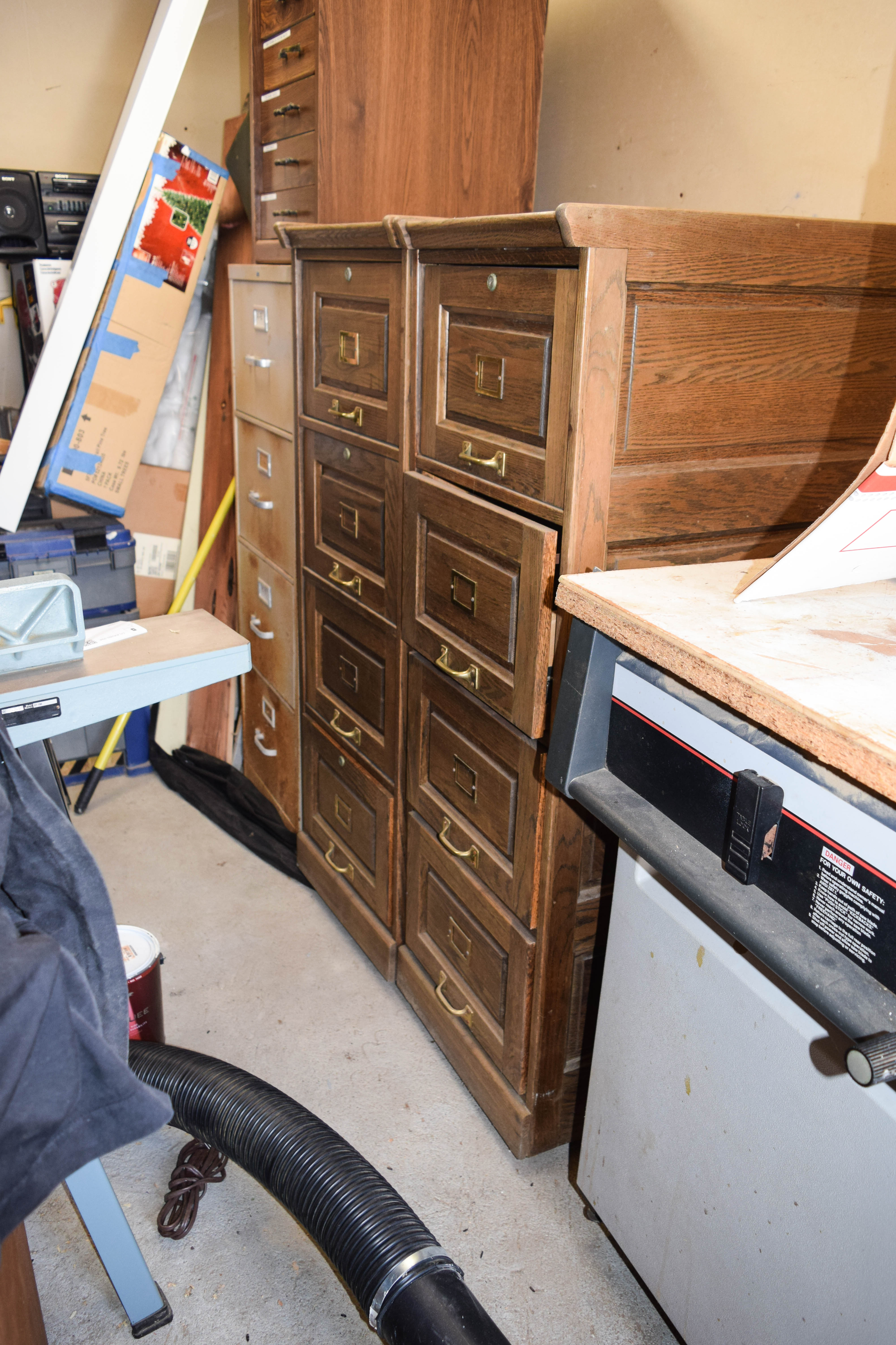 Pair of Vintage Oak Filing Cabinets