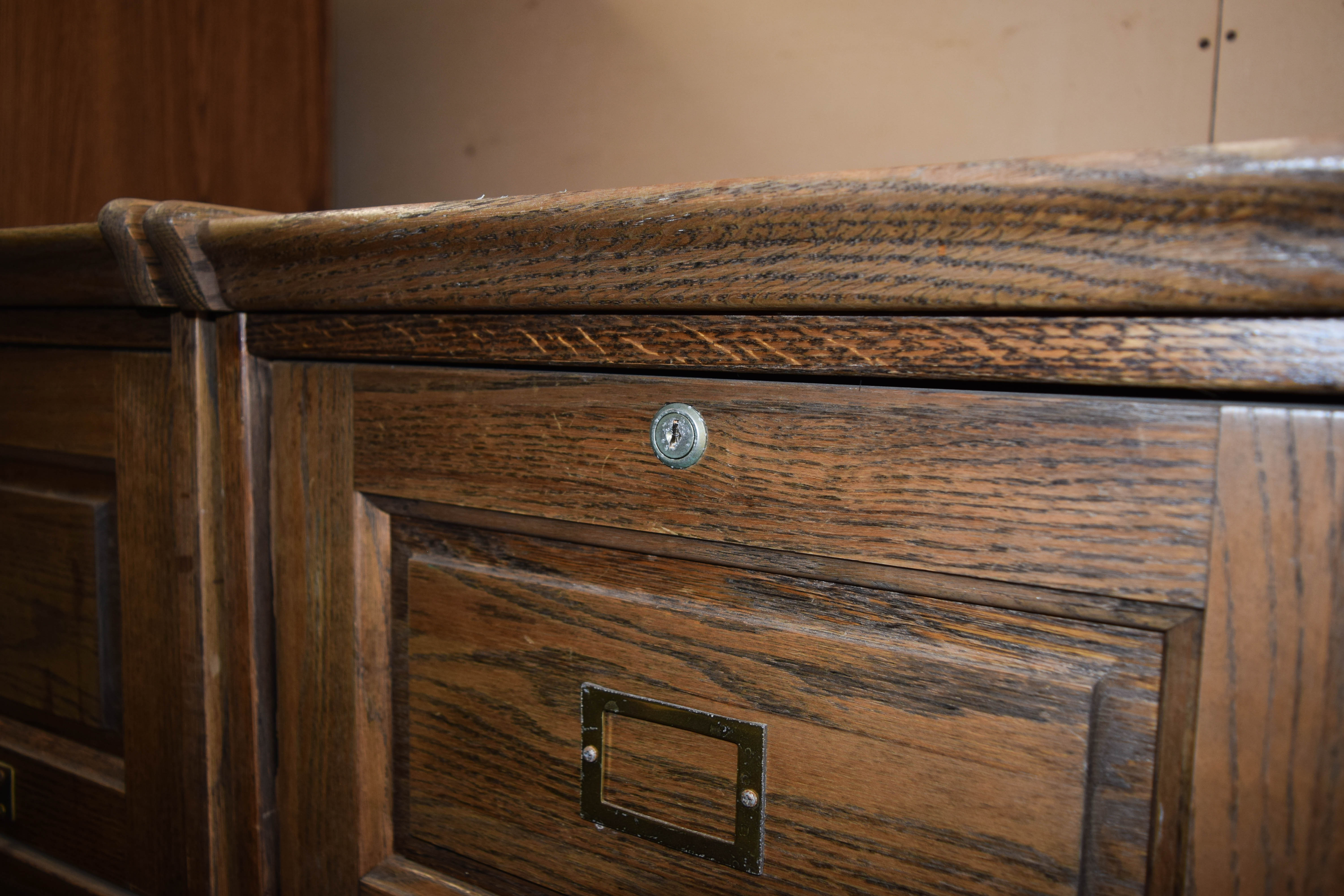 Pair of Vintage Oak Filing Cabinets