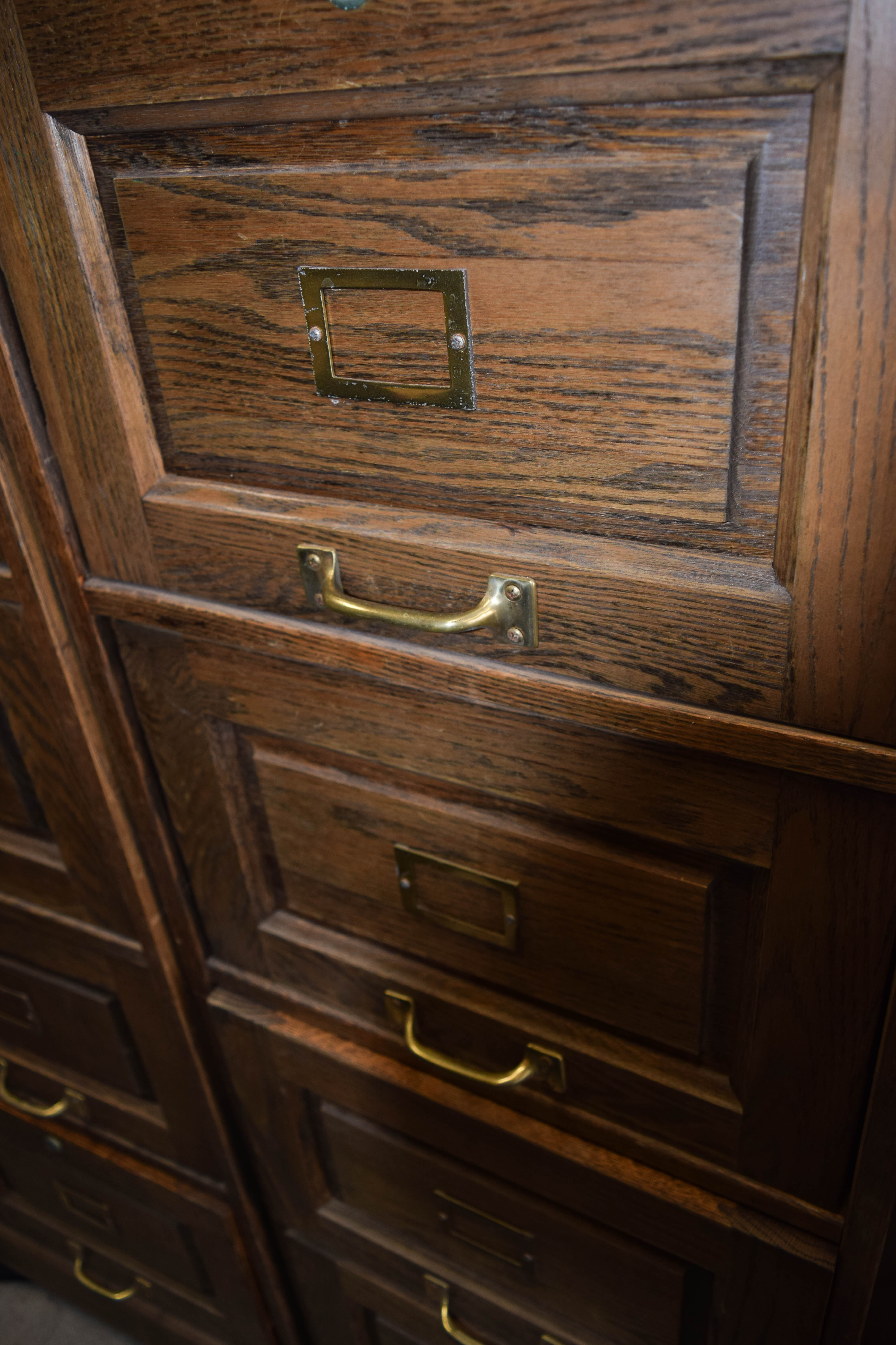 Pair of Vintage Oak Filing Cabinets