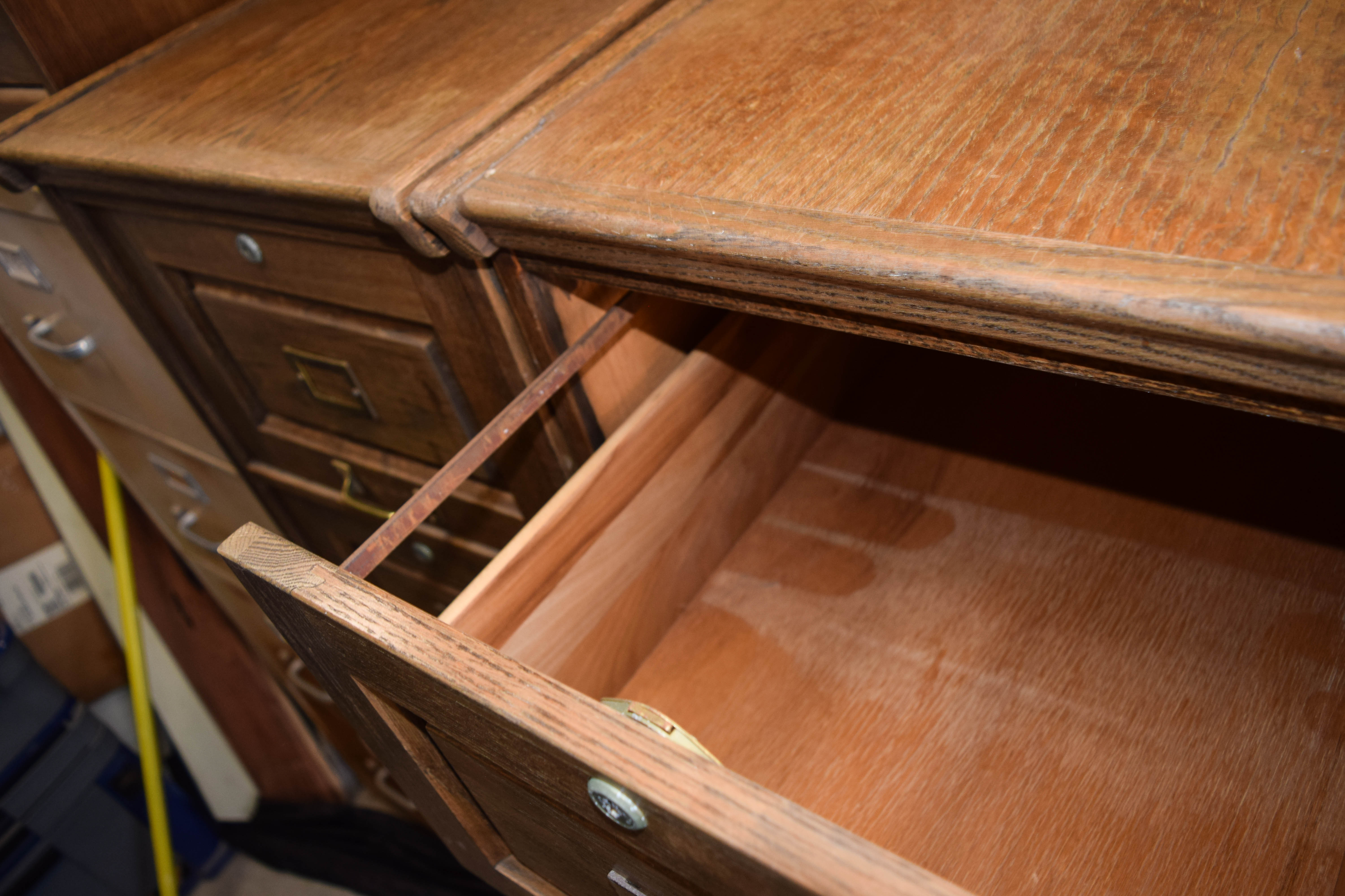 Pair of Vintage Oak Filing Cabinets