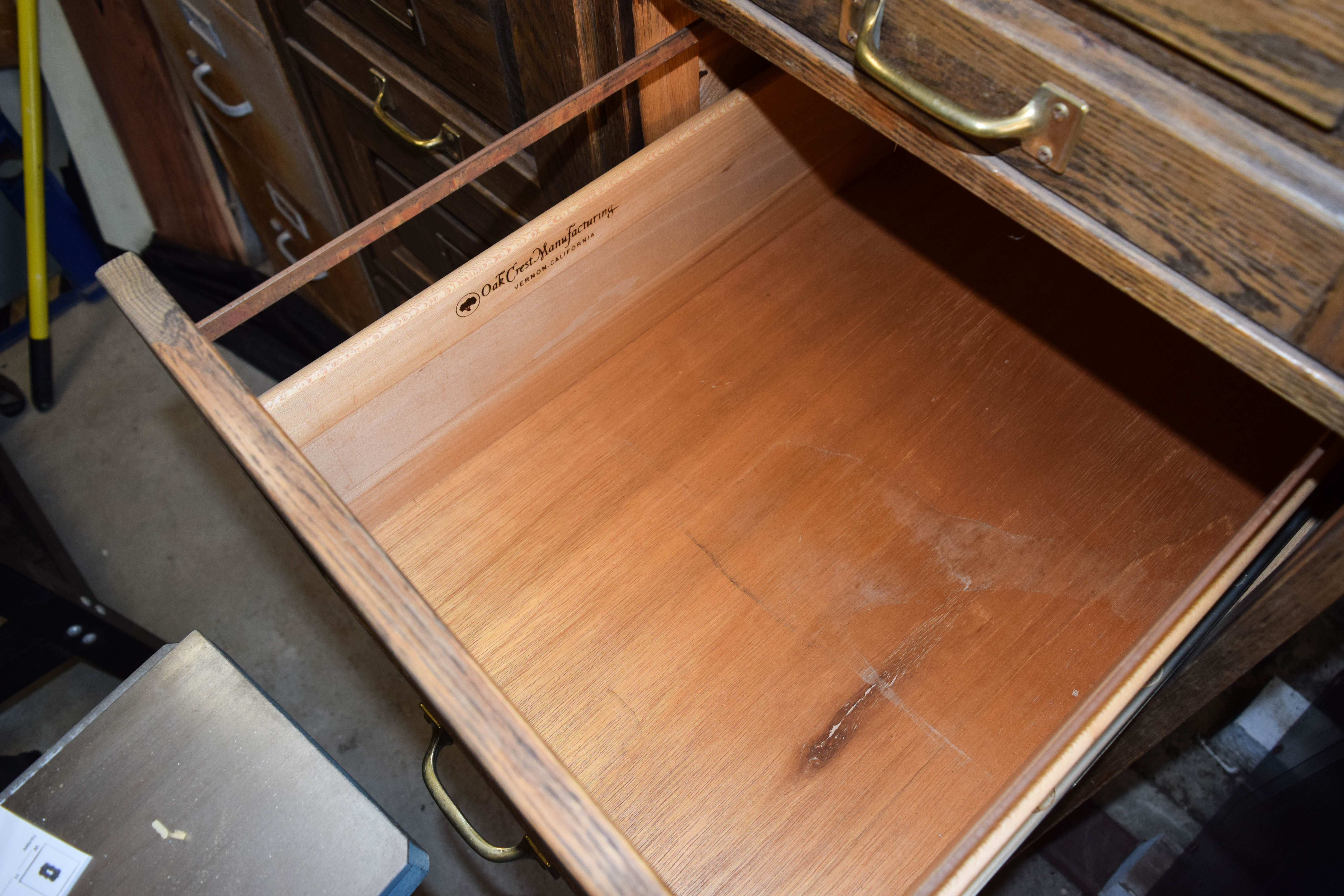 Pair of Vintage Oak Filing Cabinets