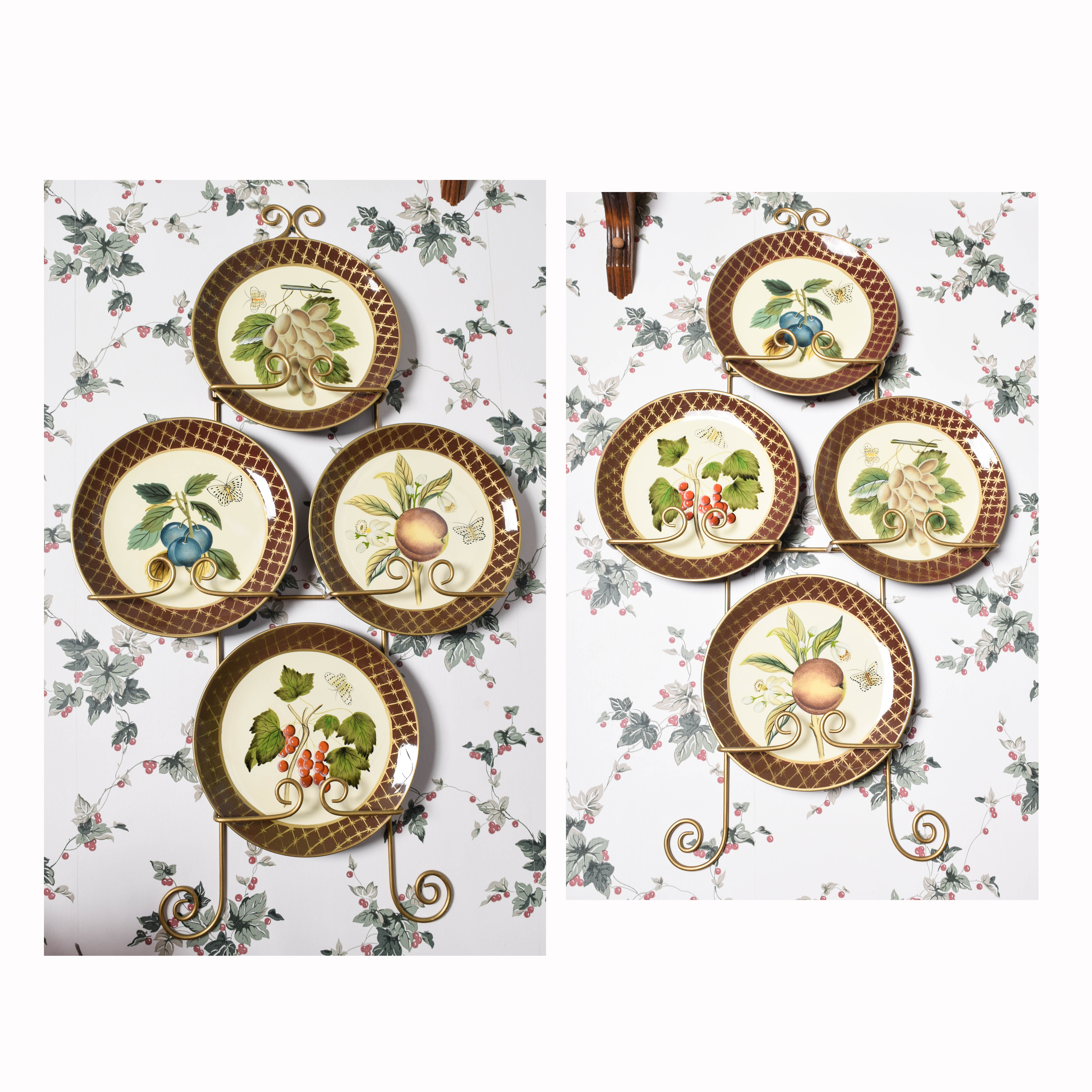 Collection of Raymond Waites Decorative Ceramic Plates and Wall Stands