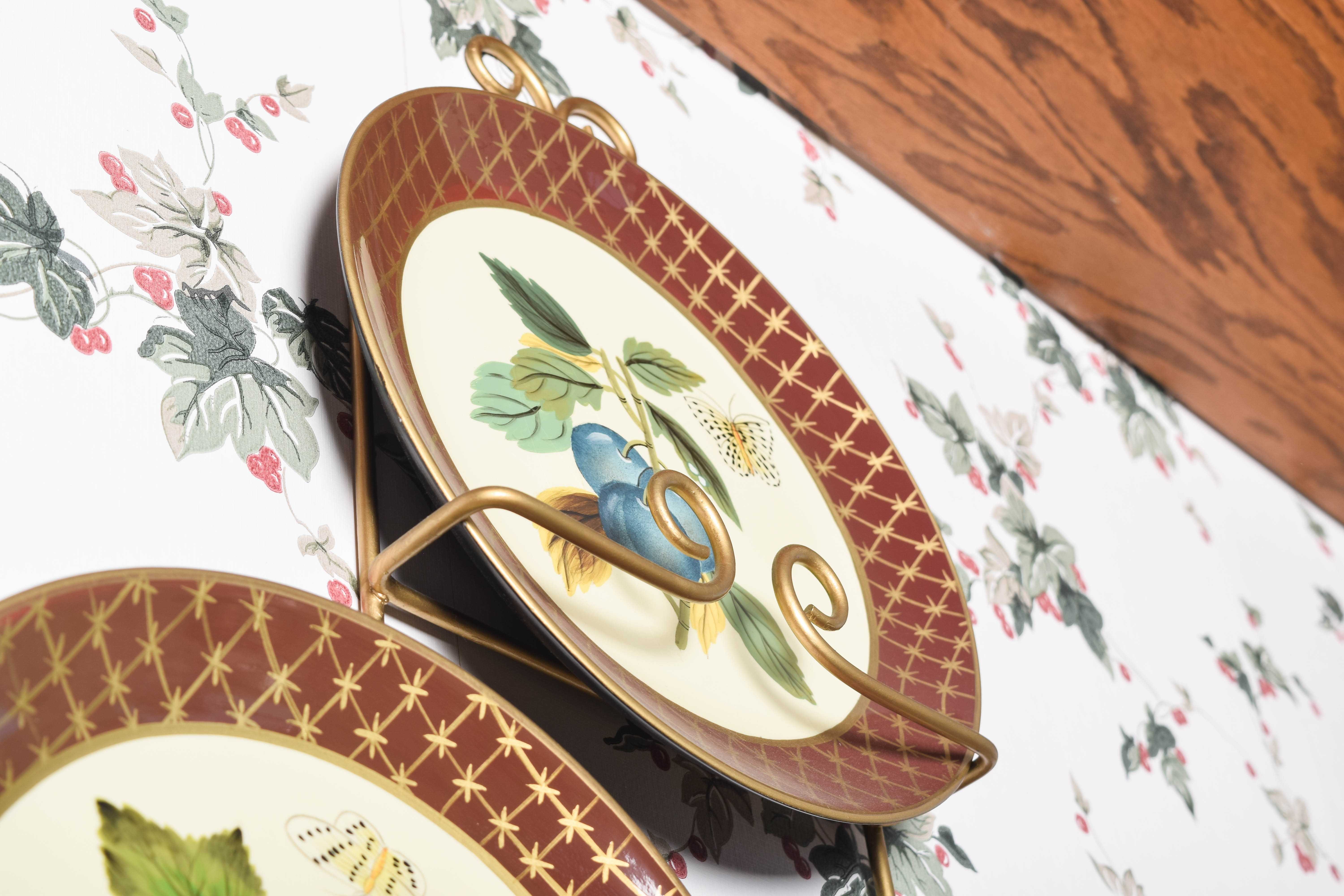 Collection of Raymond Waites Decorative Ceramic Plates and Wall Stands