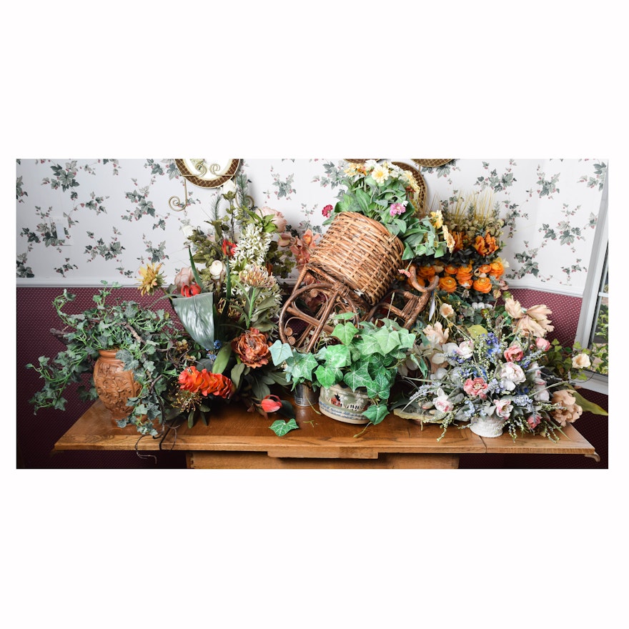 Collection of Artificial Floral Arrangements