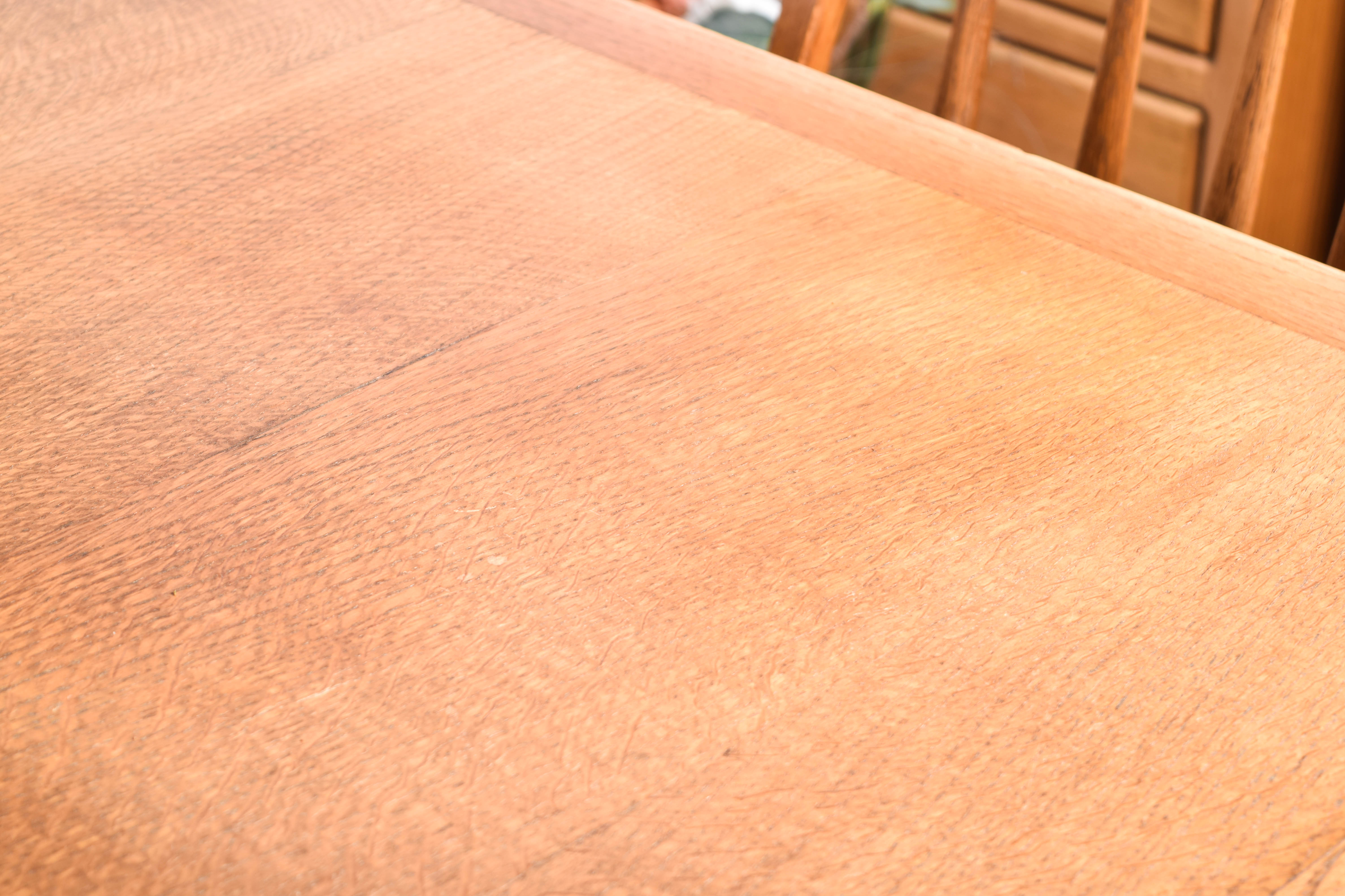 Vintage Oak Trestle Dining Table and Chairs