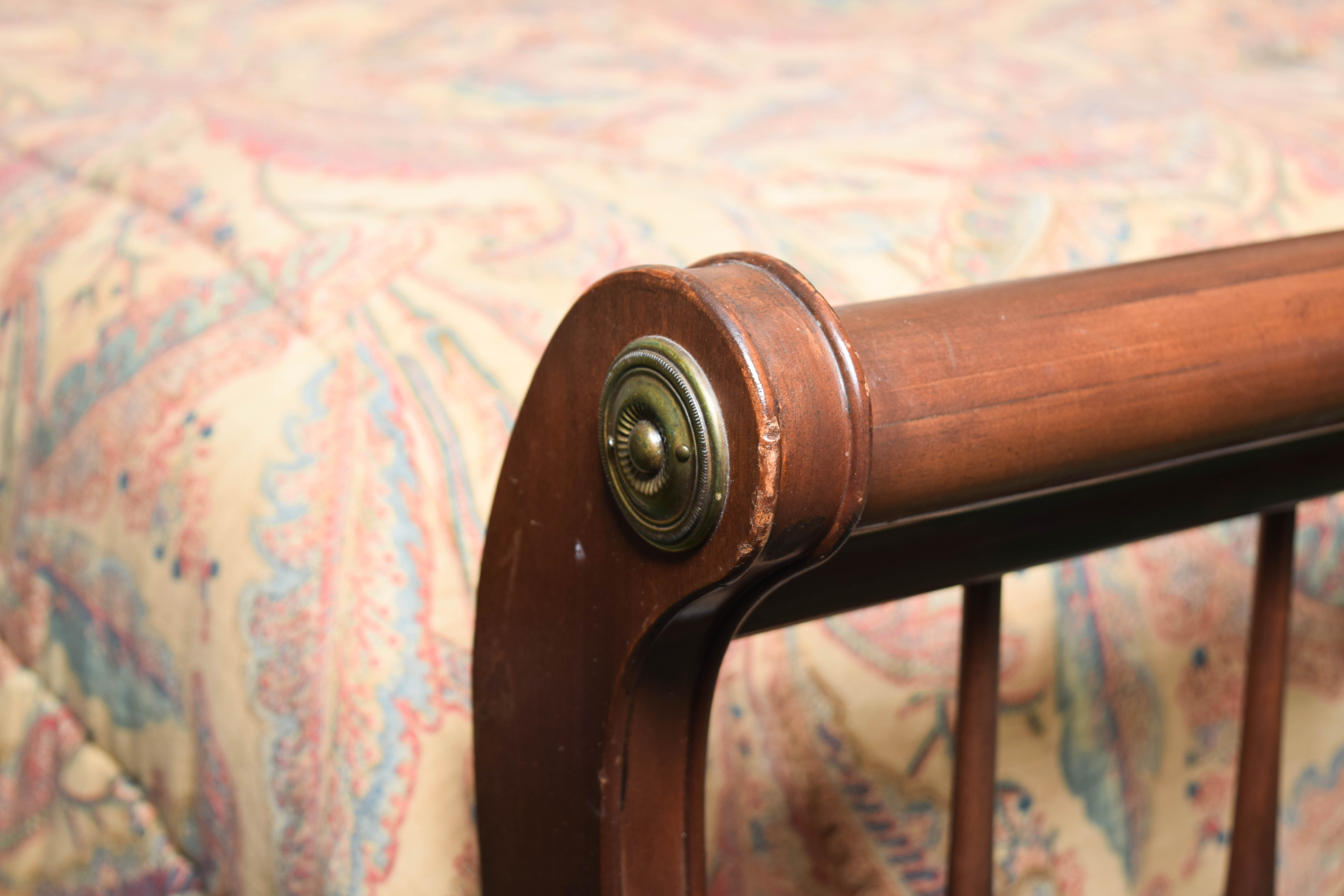 Vintage Queen Sized Spindle Sleigh Bed
