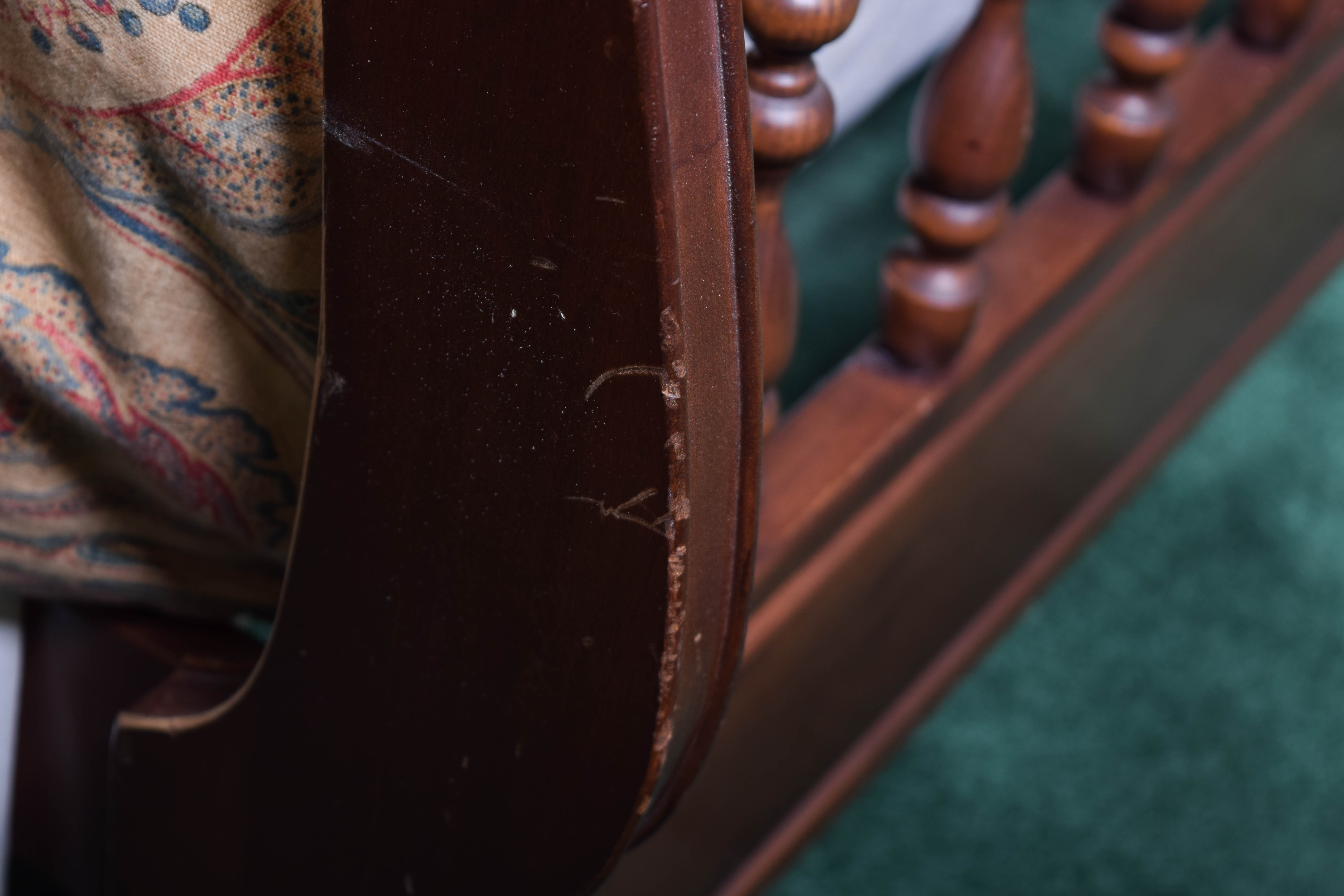 Vintage Queen Sized Spindle Sleigh Bed