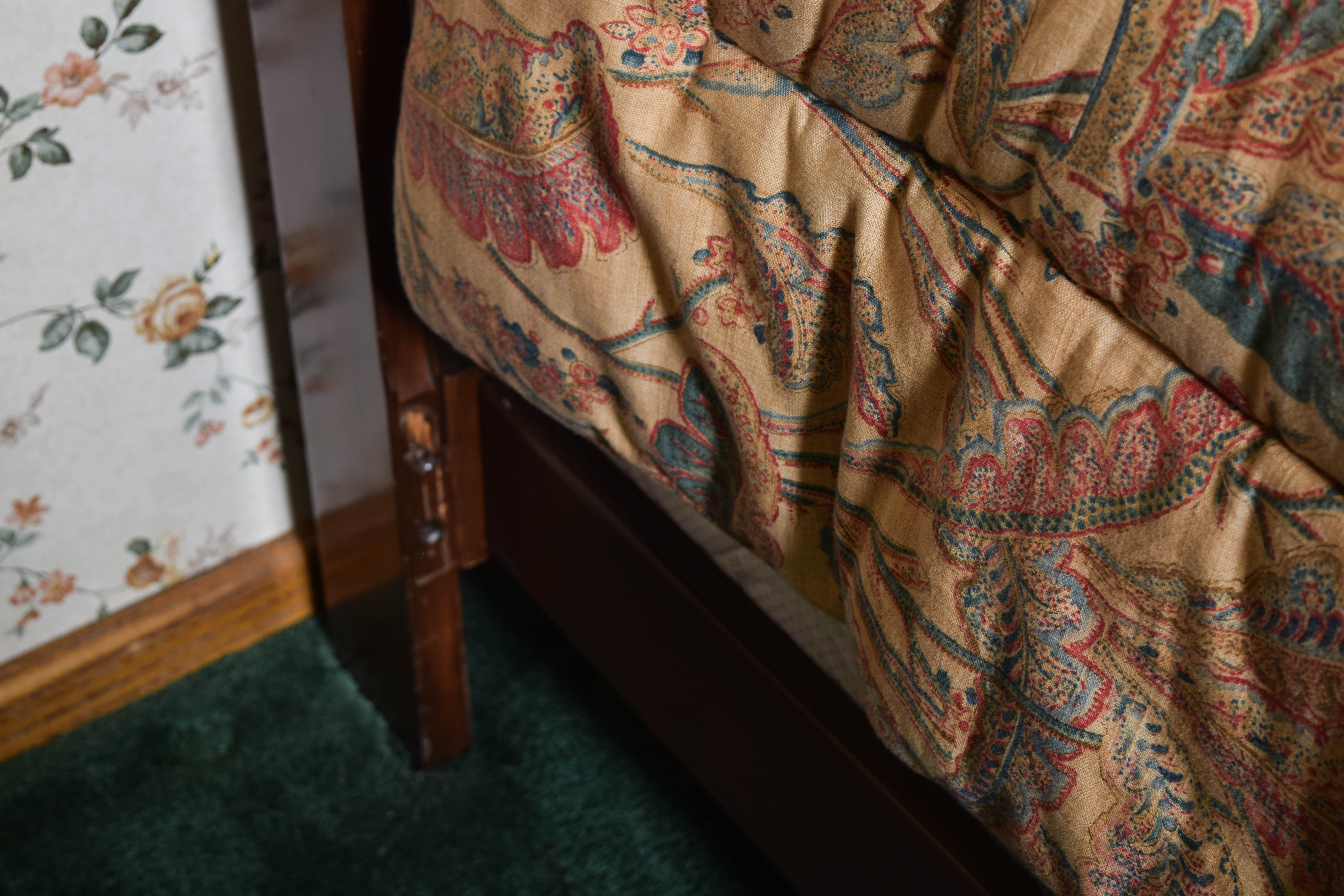 Vintage Queen Sized Spindle Sleigh Bed