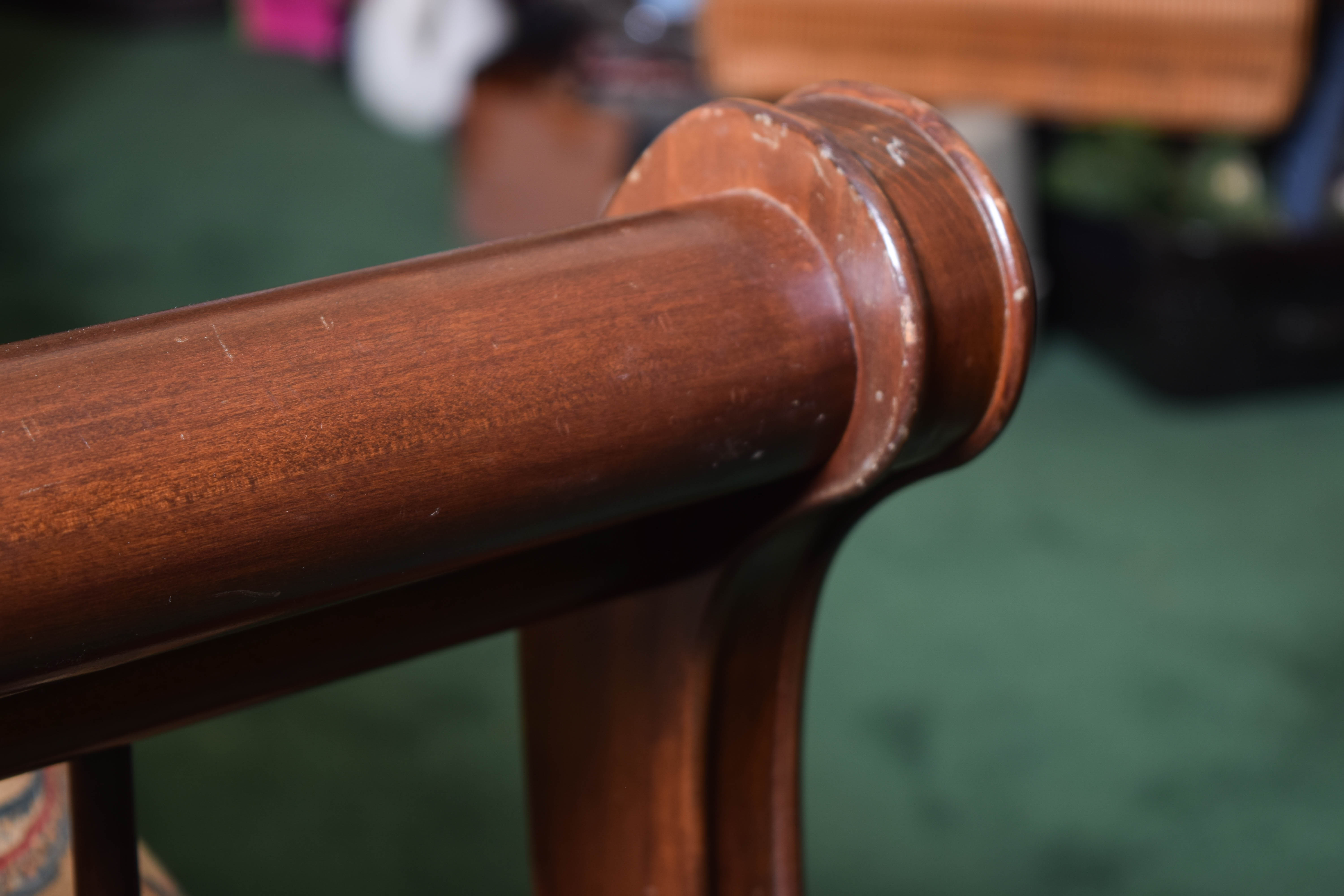 Vintage Queen Sized Spindle Sleigh Bed