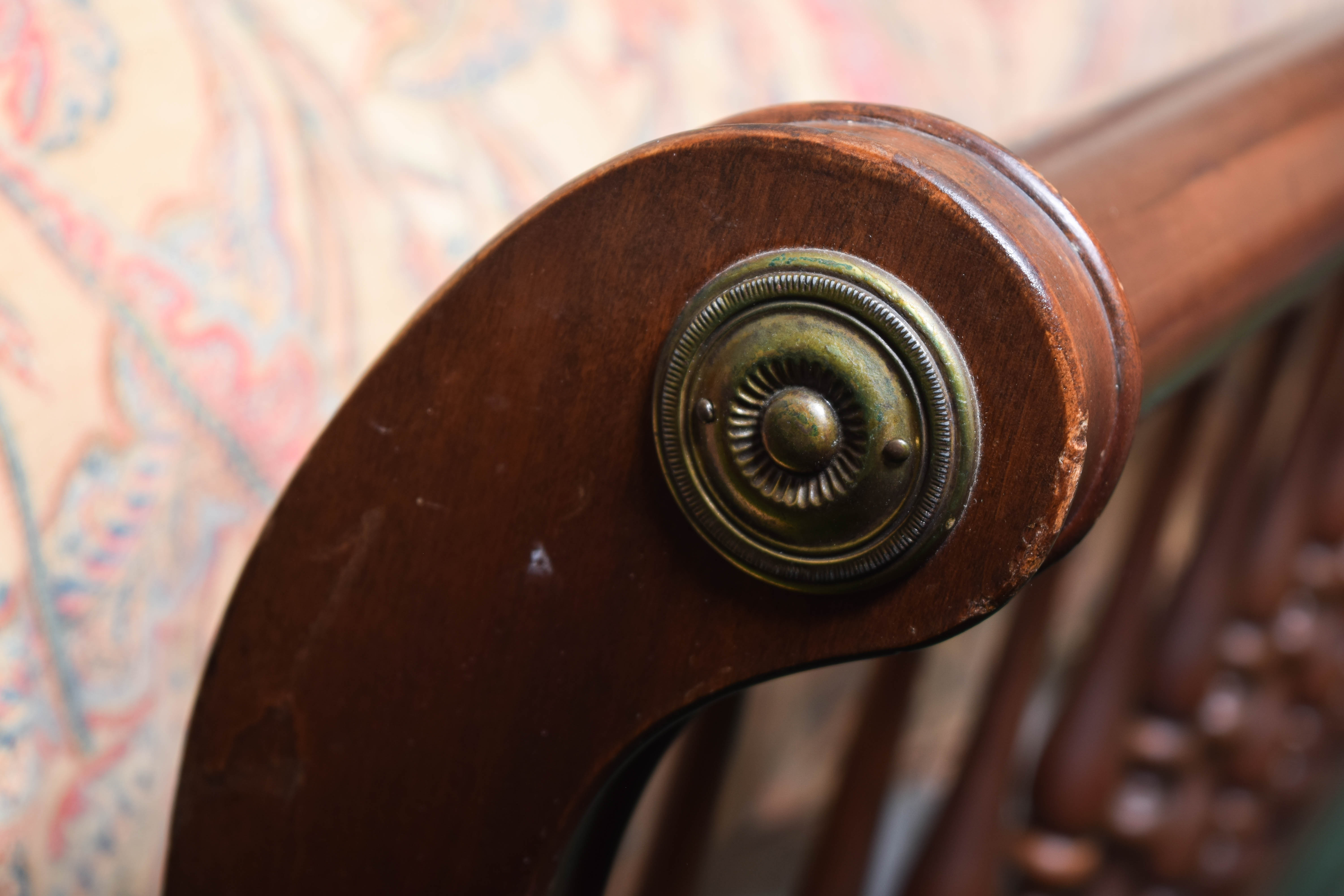 Vintage Queen Sized Spindle Sleigh Bed