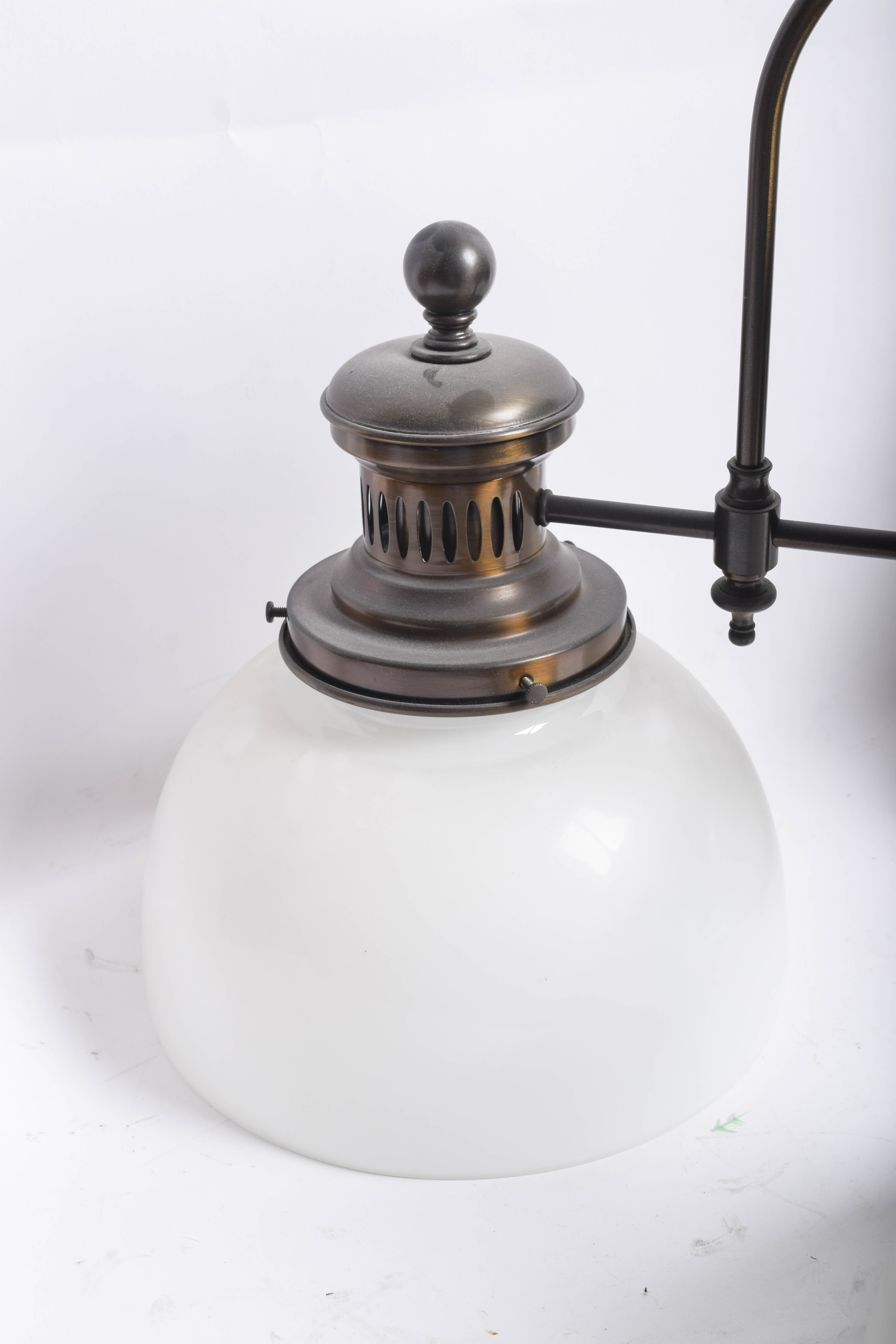 Vintage Brass Ceiling Light with Glass Shades