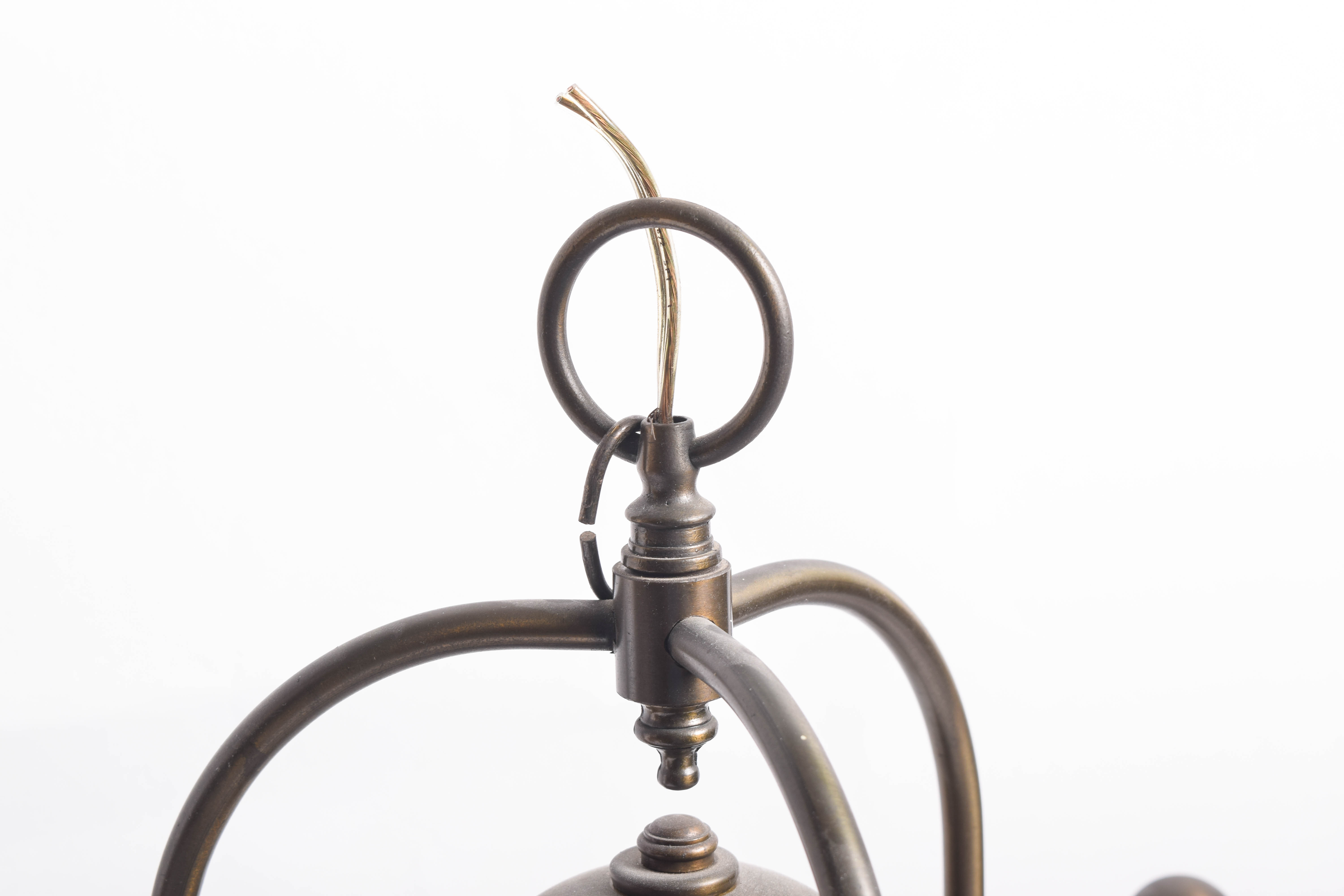 Vintage Brass Ceiling Light with Glass Shades