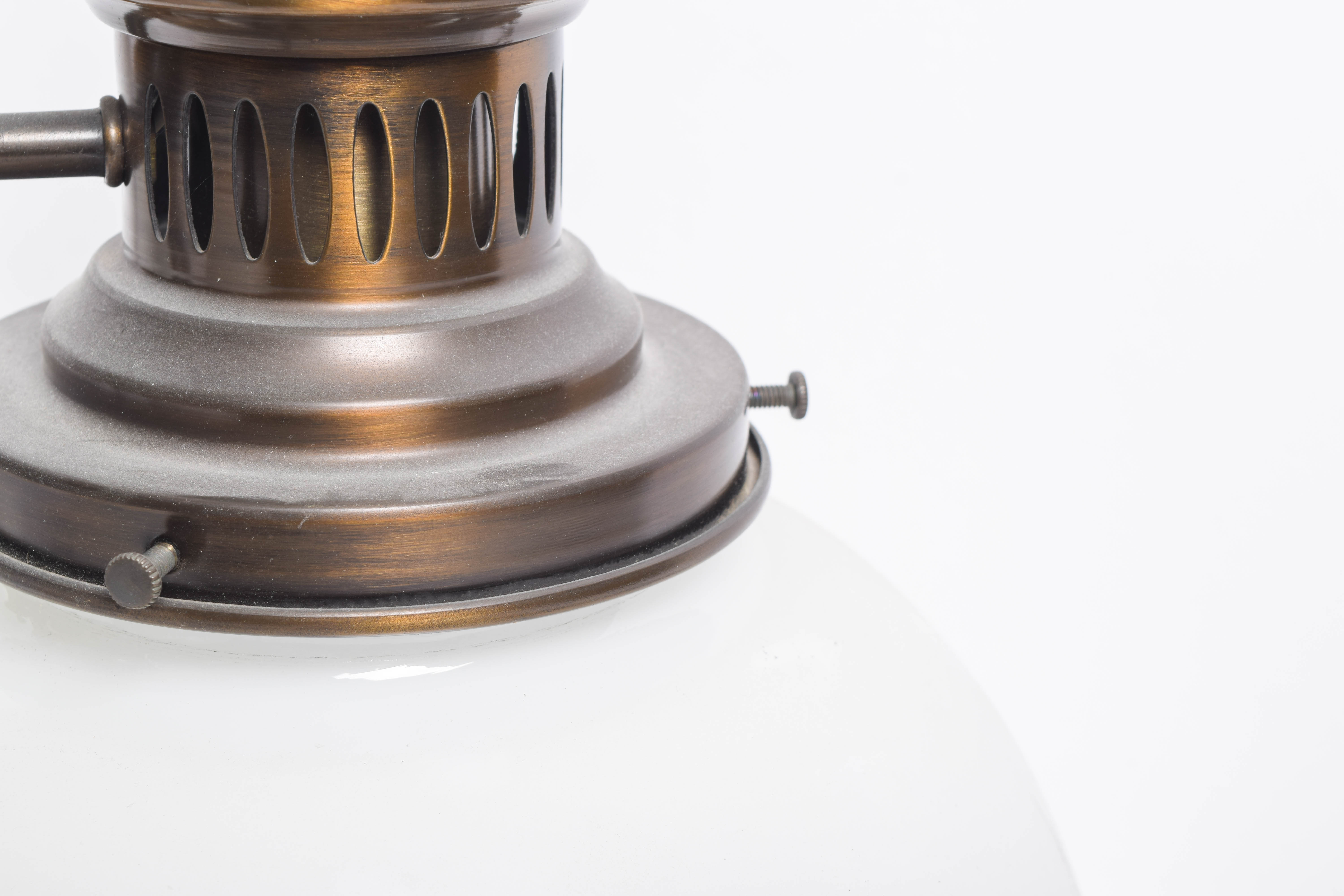 Vintage Brass Ceiling Light with Glass Shades