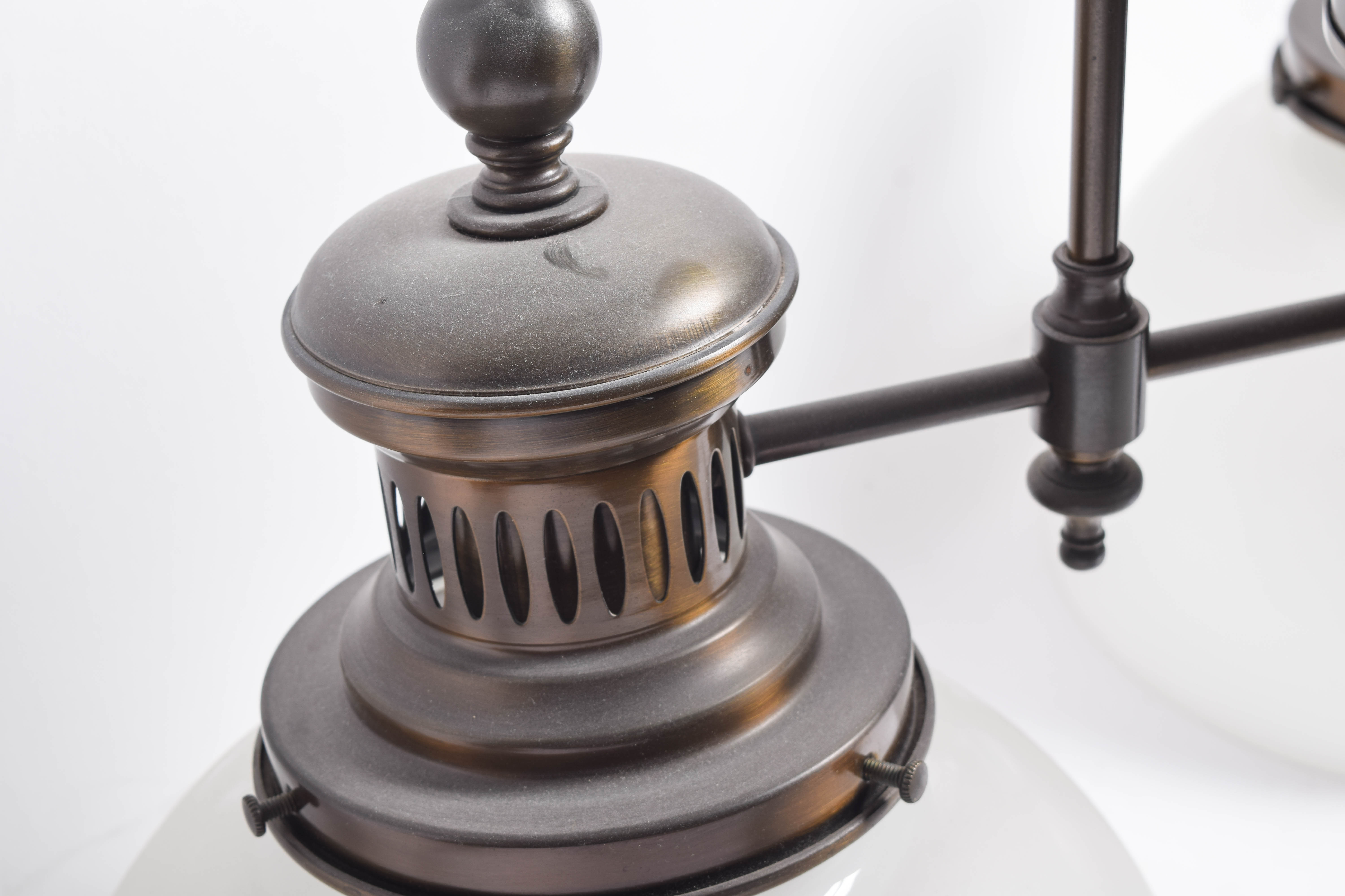 Vintage Brass Ceiling Light with Glass Shades