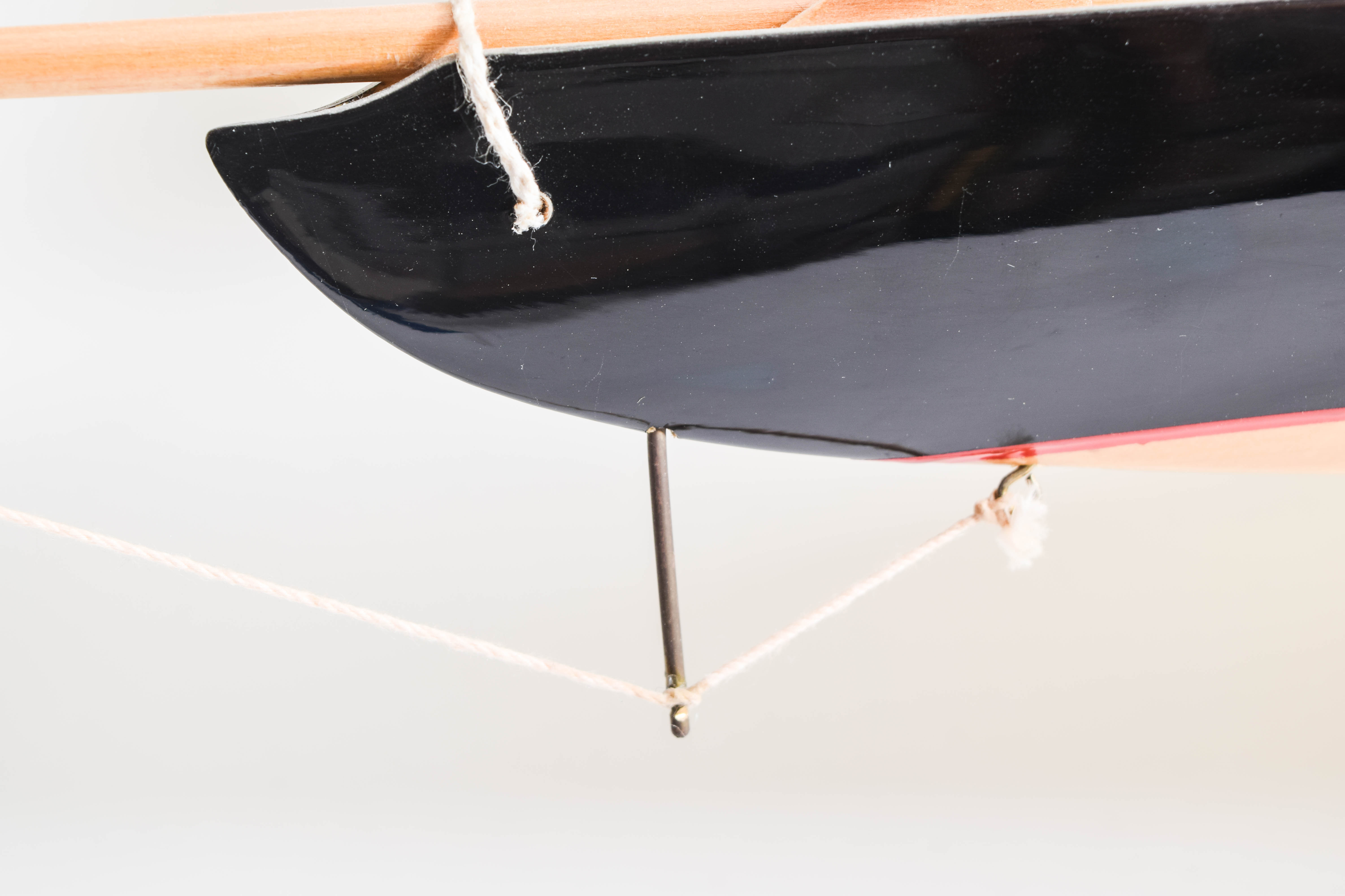 Vintage Wooden Model of a Sailboat