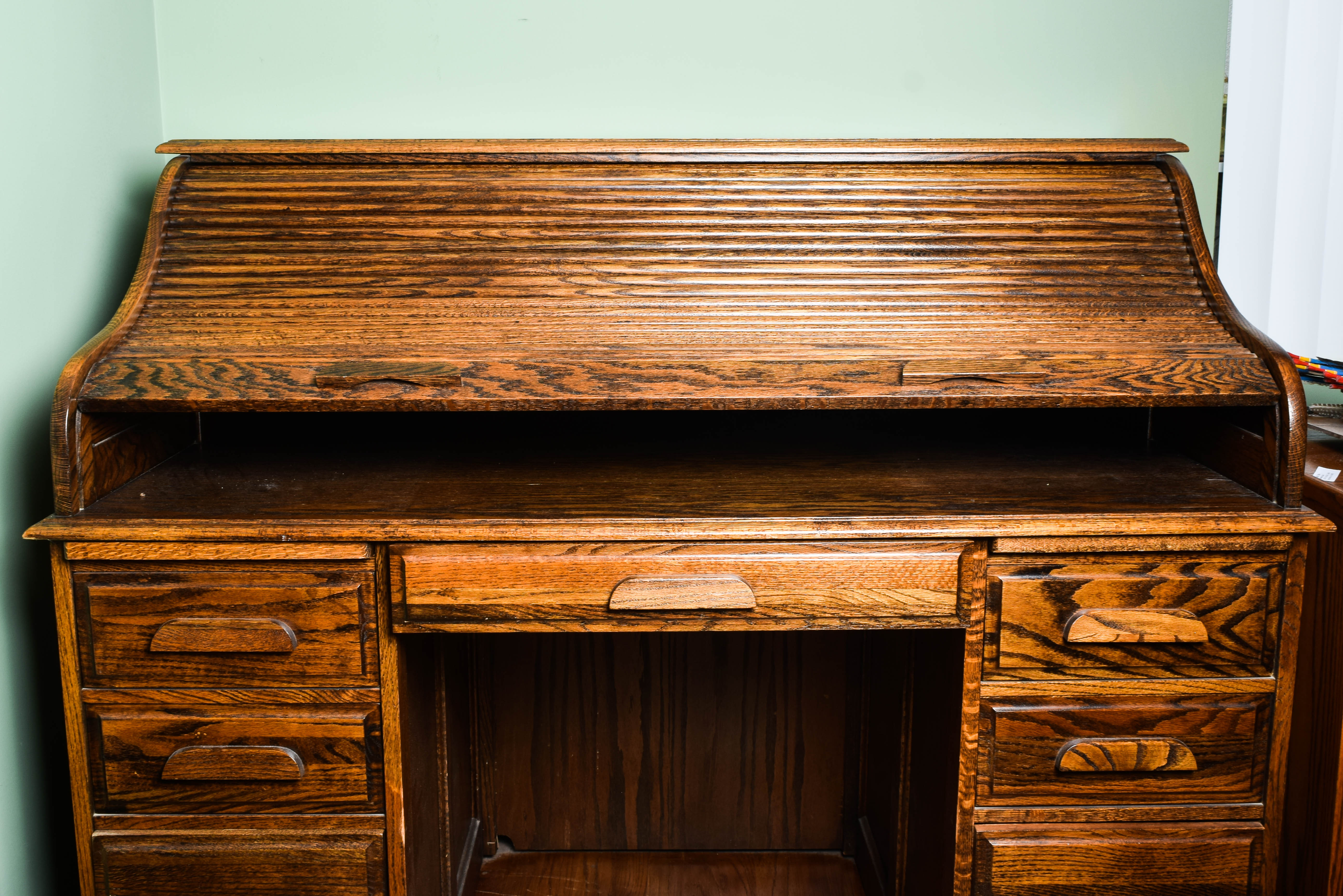 Vintage Oak Roll Top Desk