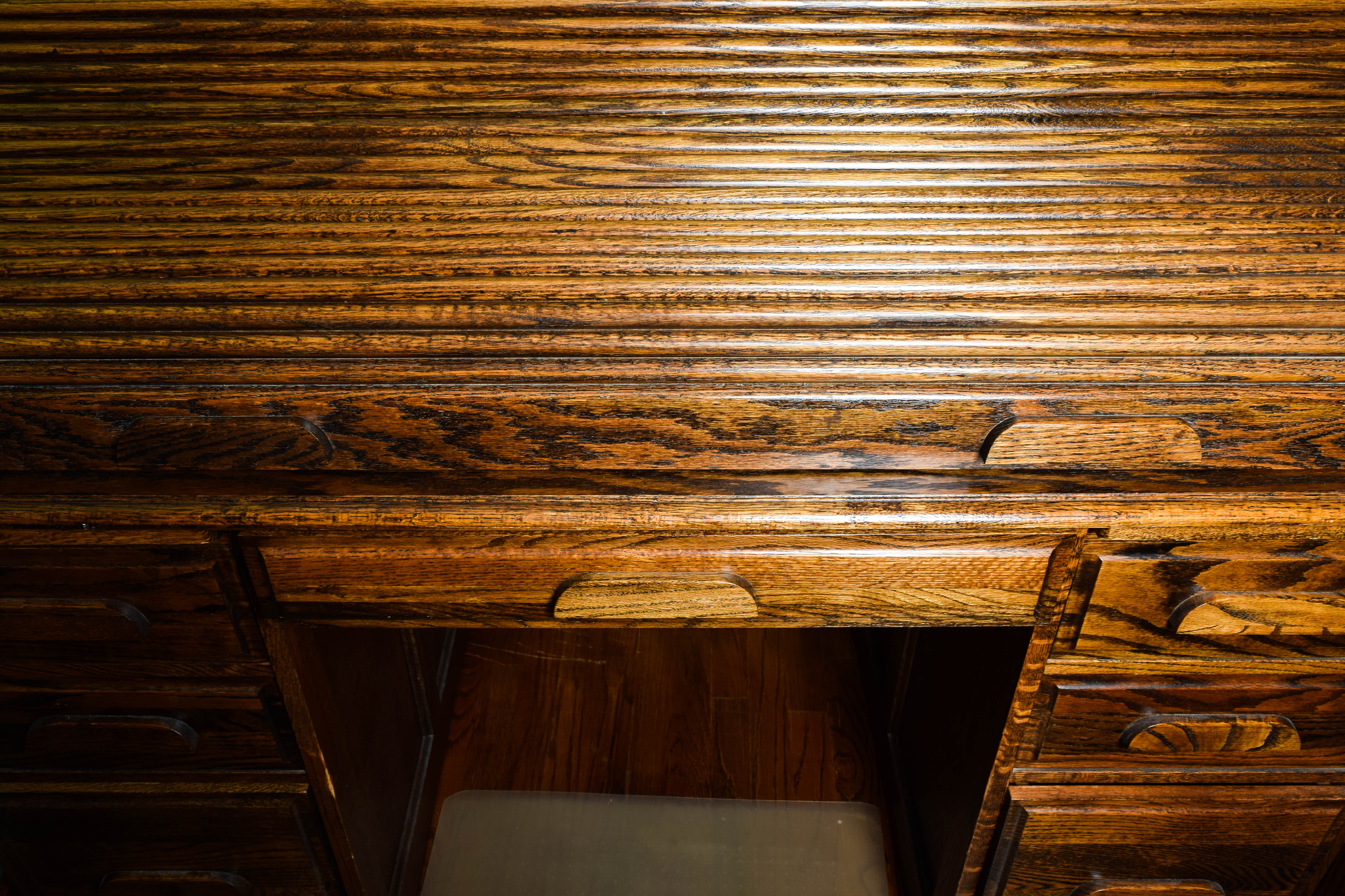 Vintage Oak Roll Top Desk