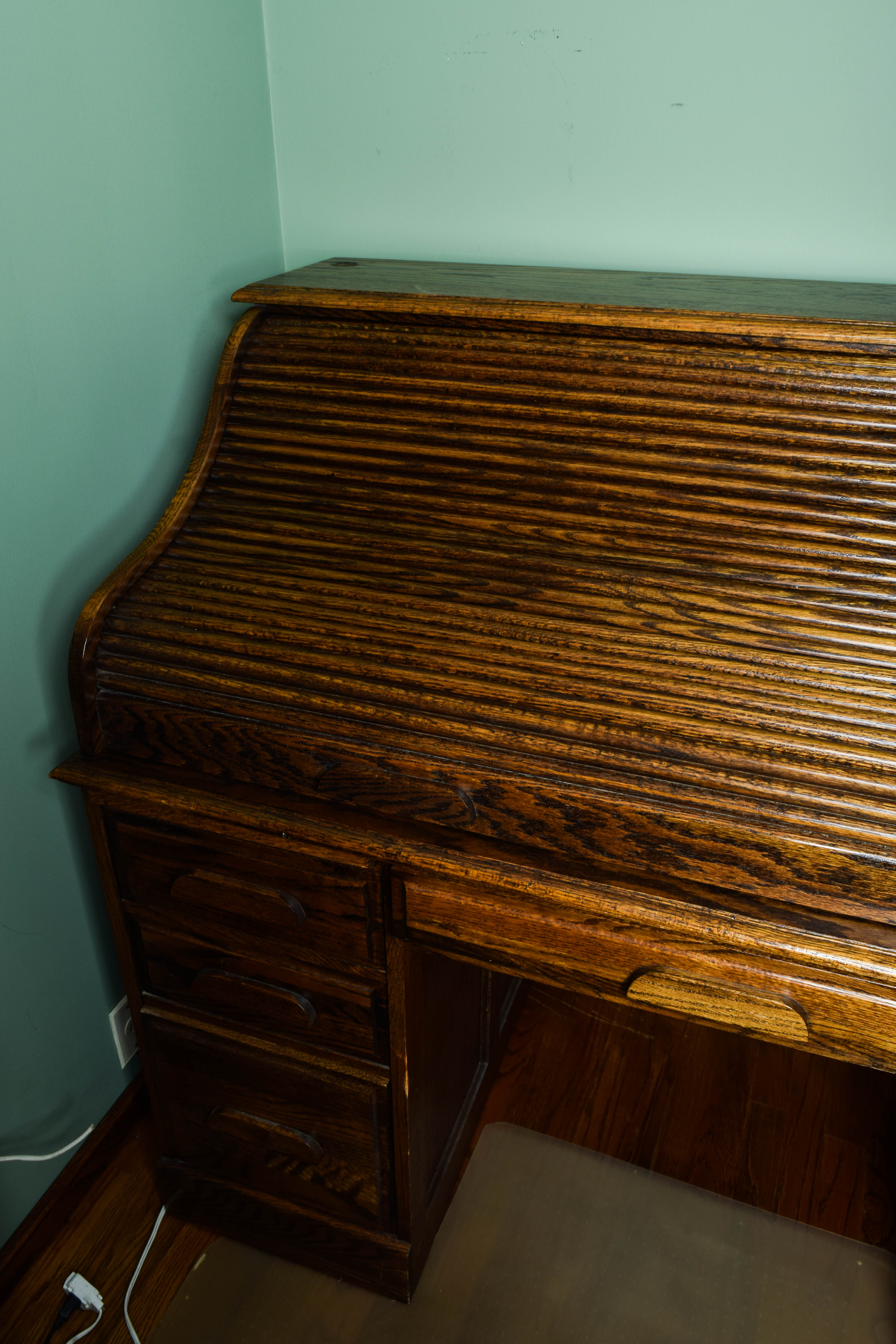 Vintage Oak Roll Top Desk