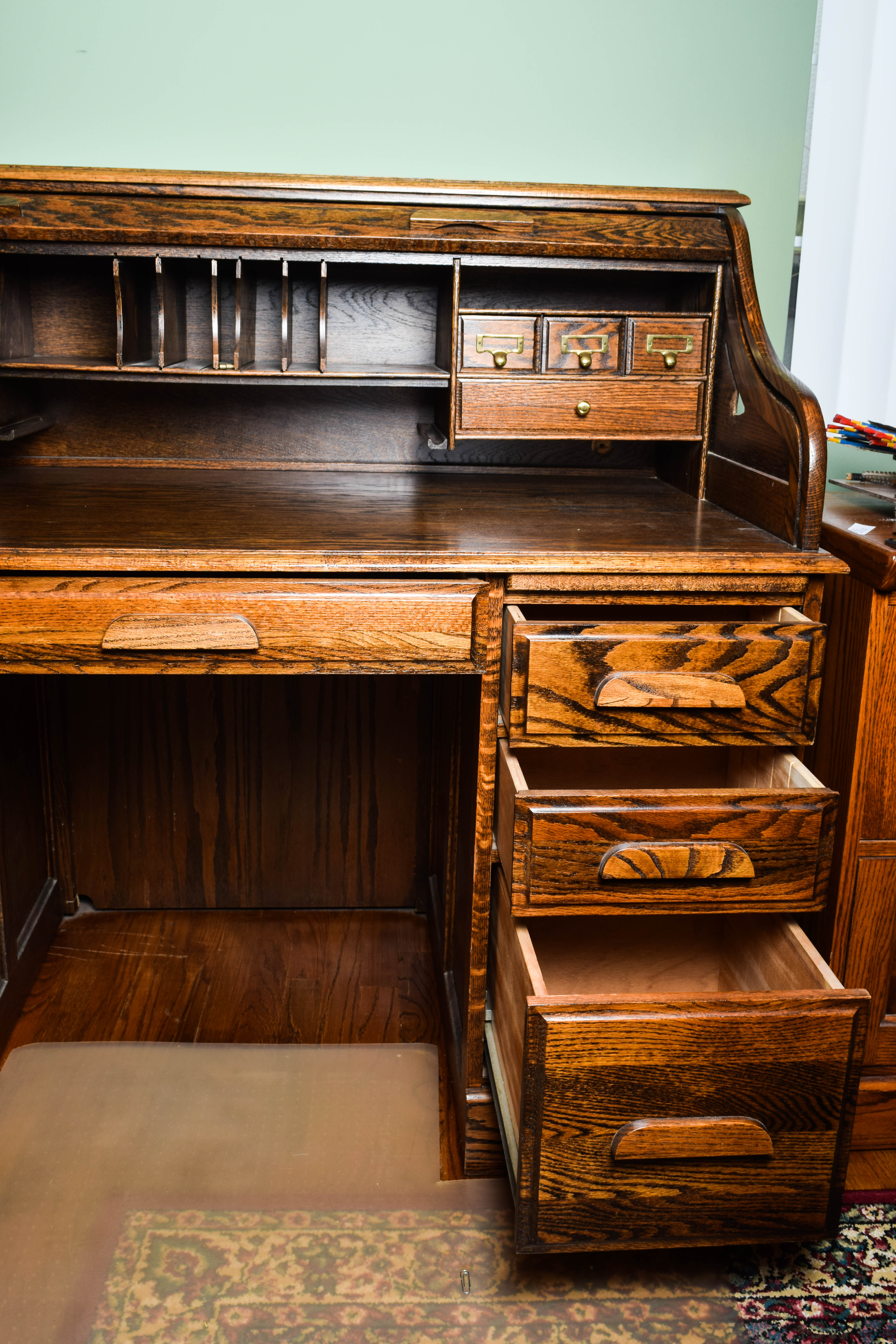 Vintage Oak Roll Top Desk