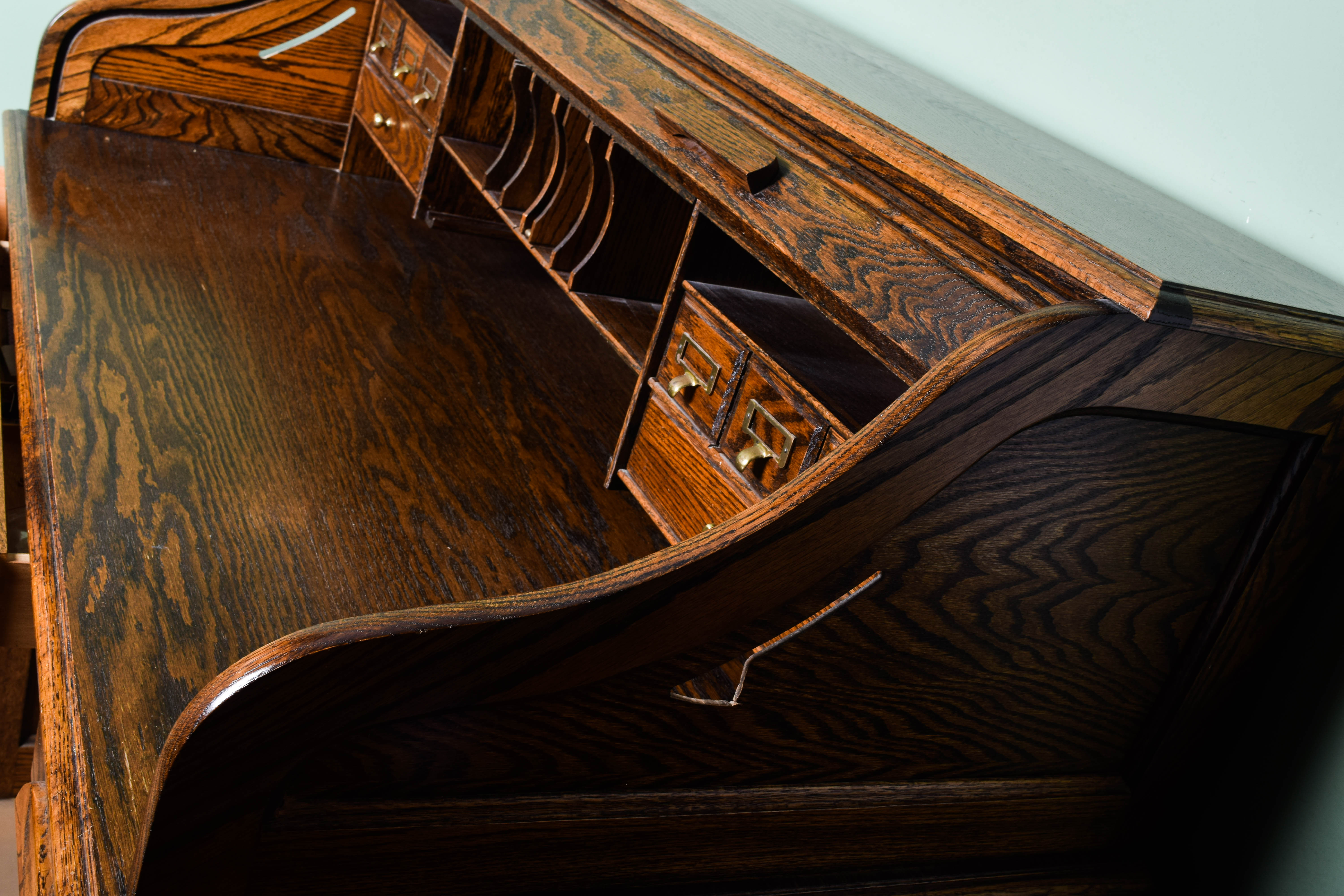 Vintage Oak Roll Top Desk