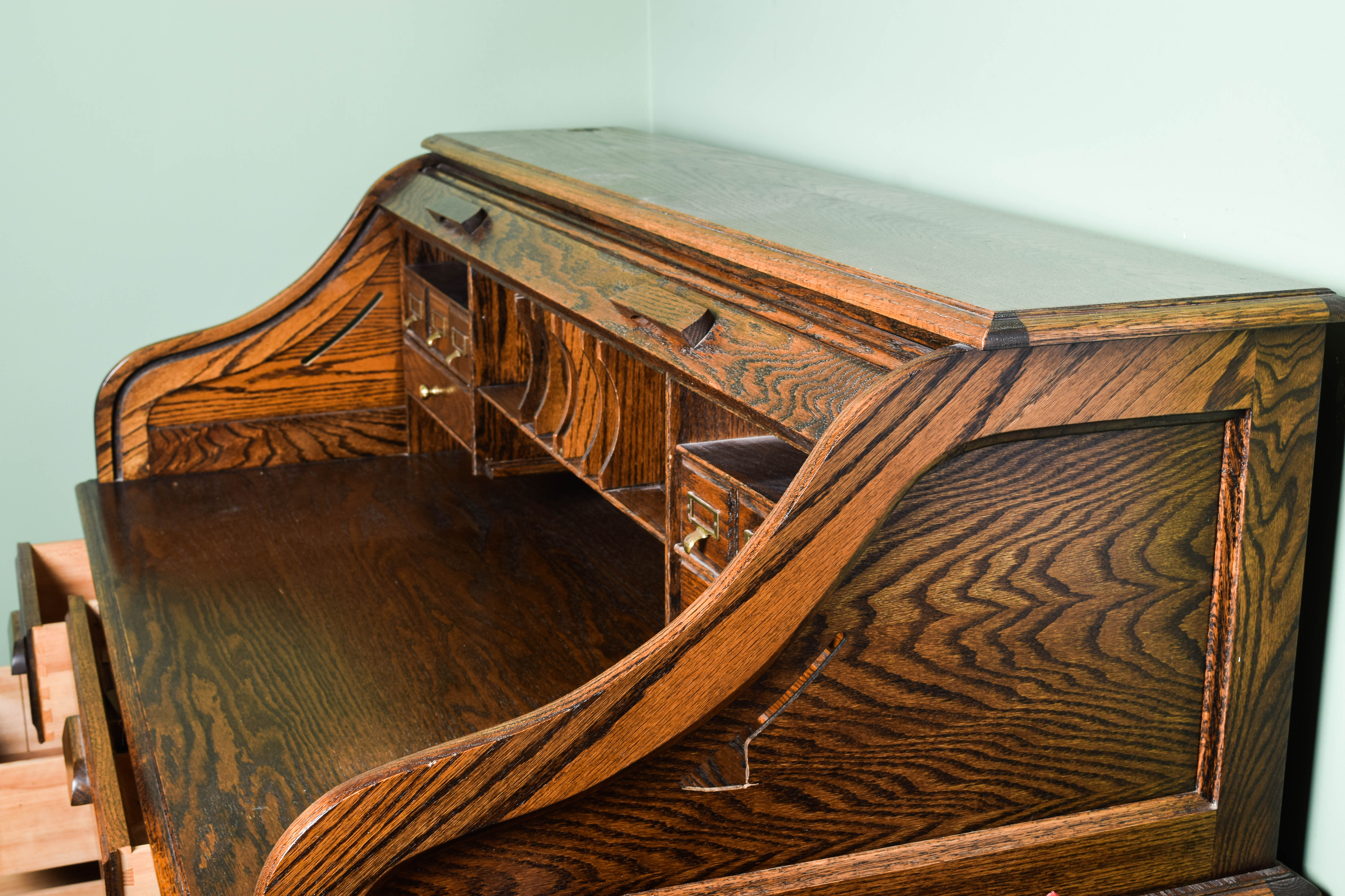 Vintage Oak Roll Top Desk