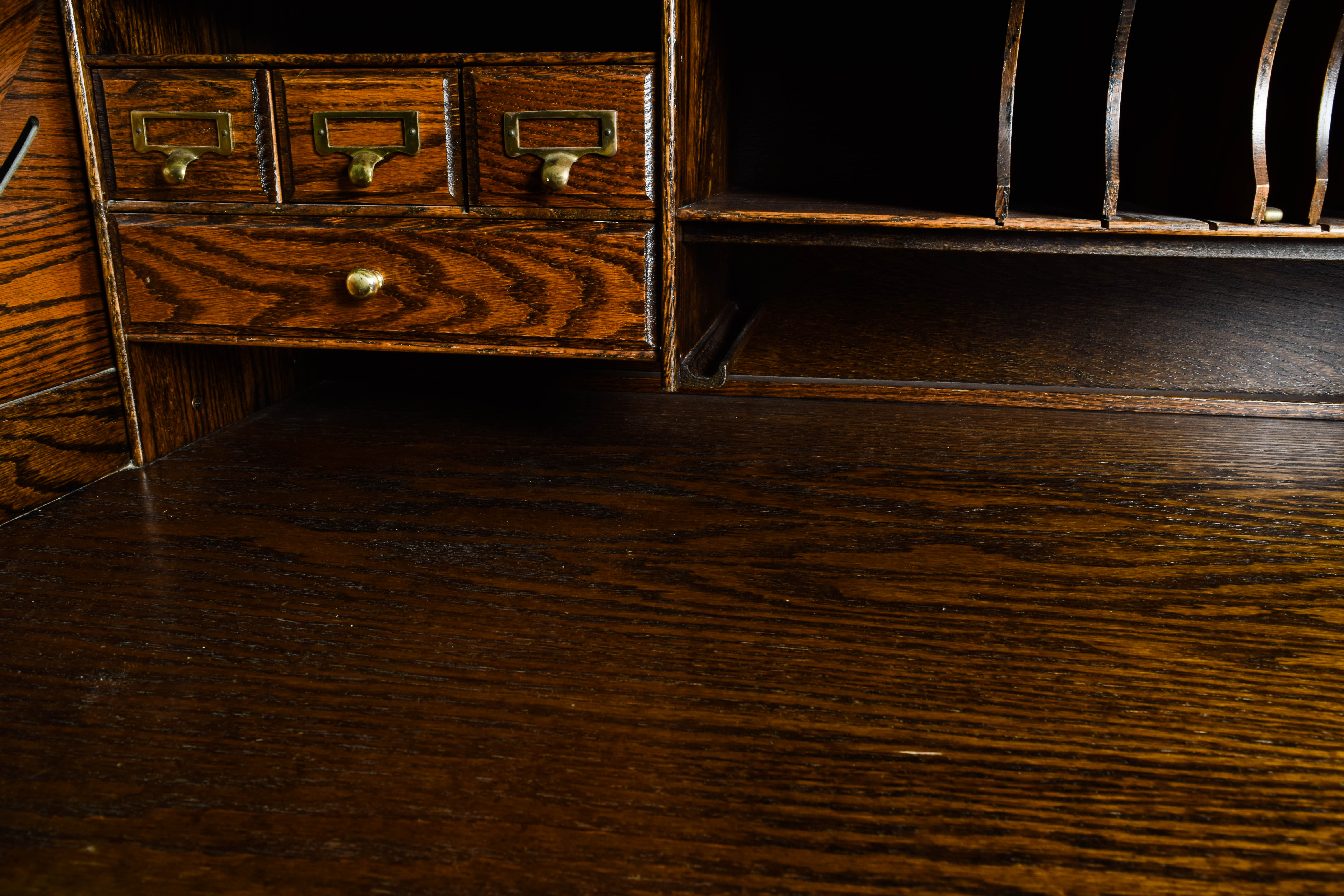 Vintage Oak Roll Top Desk