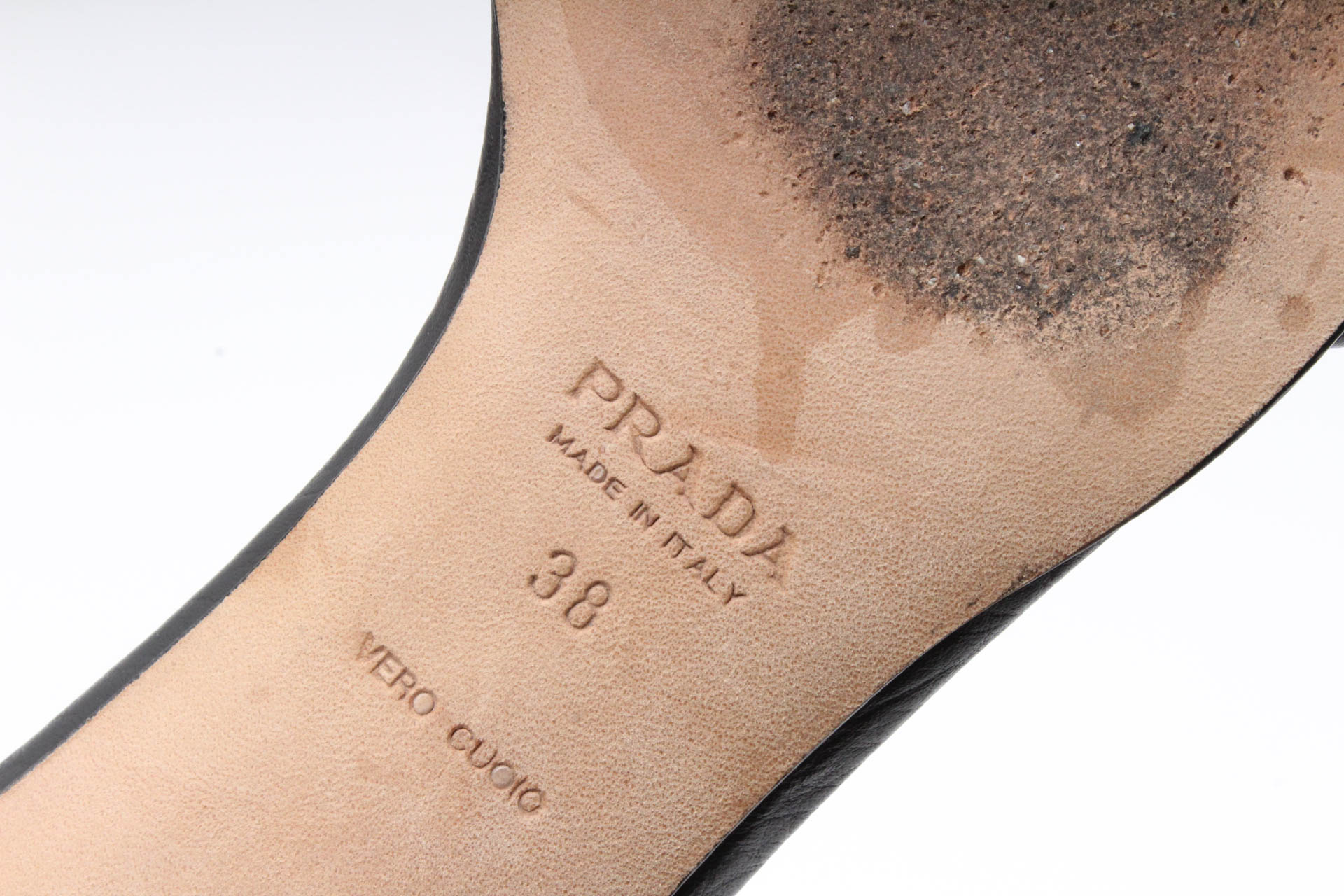 Prada Black Leather Logo Slides