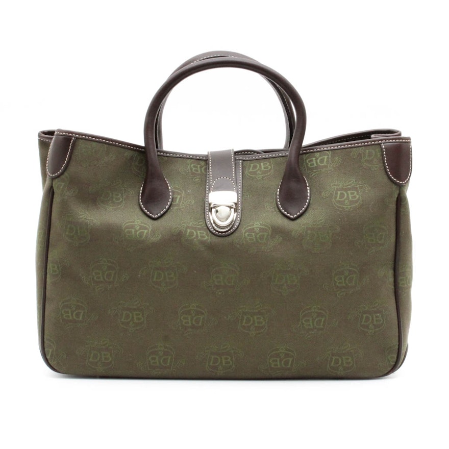 Dooney & Bourke Donegal Crest Green Canvas Tote and Accessories