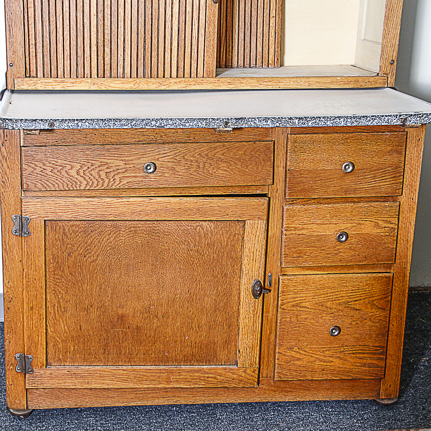 Vintage Oak Hoosier Cabinet