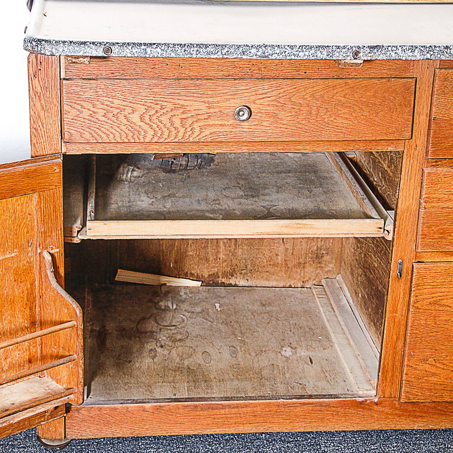 Vintage Oak Hoosier Cabinet