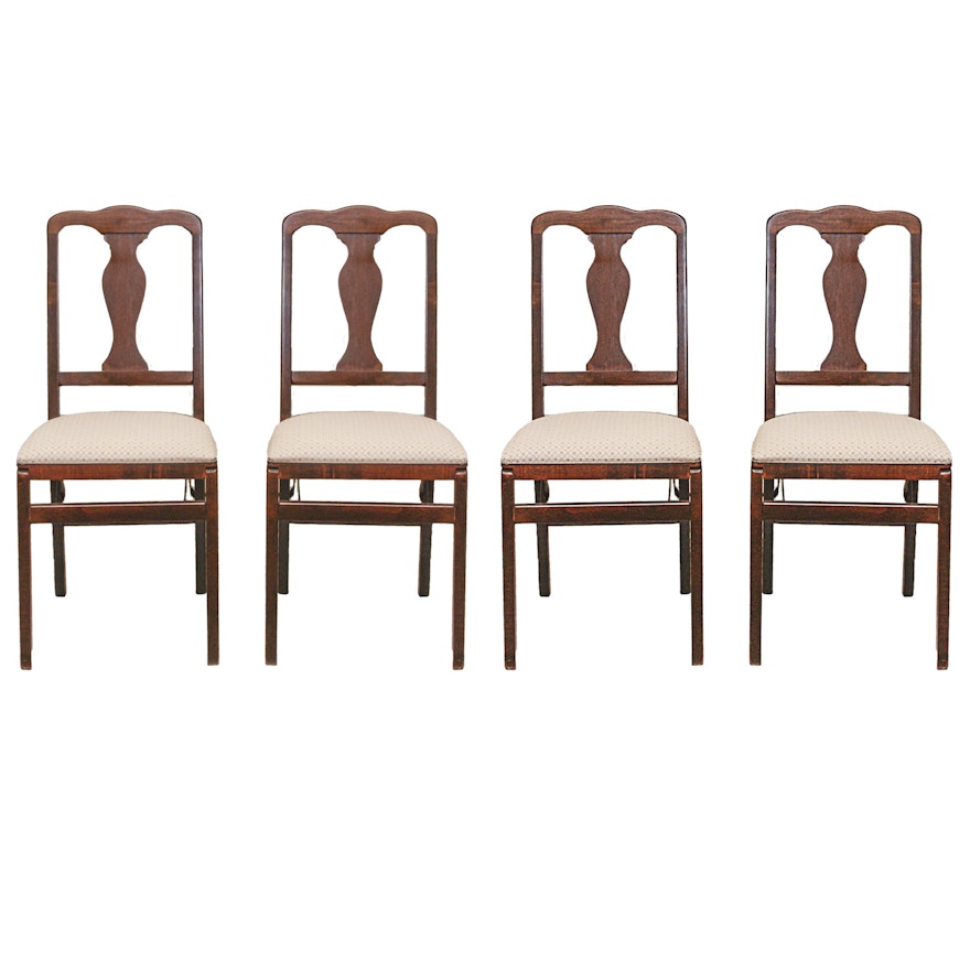 Set of Chippendale Style Folding Dining Chairs