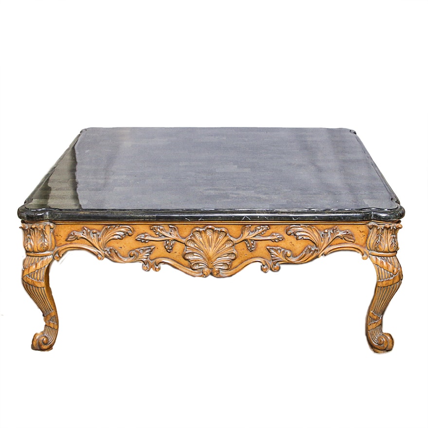 Louis XV Style Marble Top Coffee Table