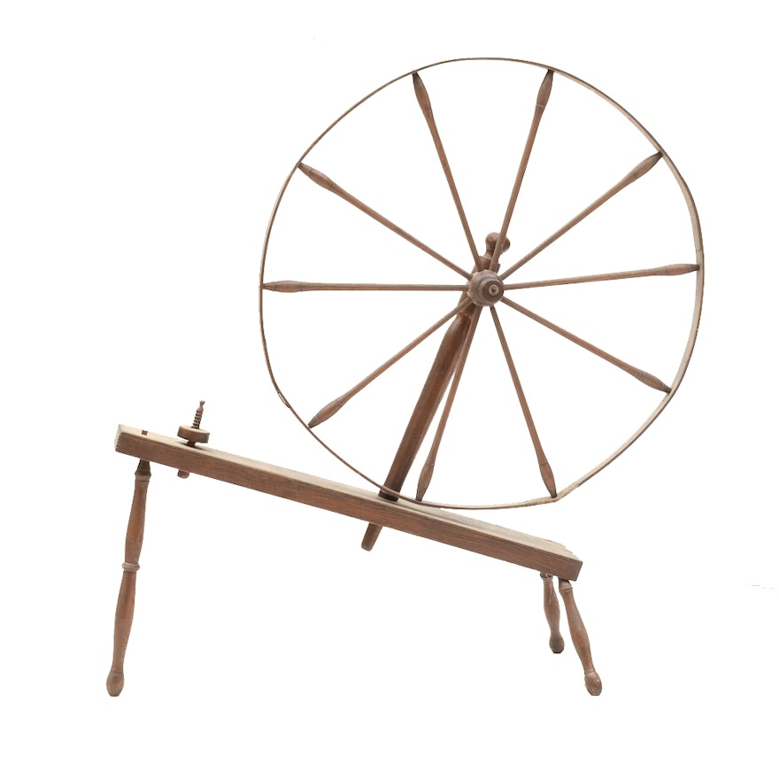 Large Antique Spinning Wheel