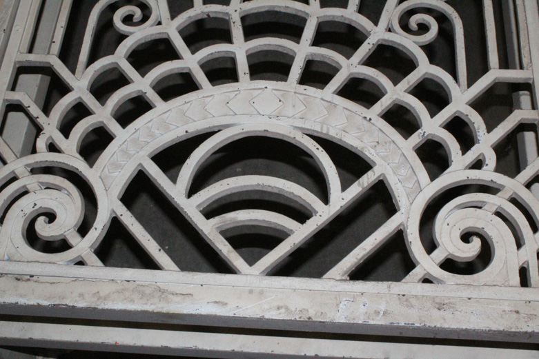 Distressed White Metal Coffee Table