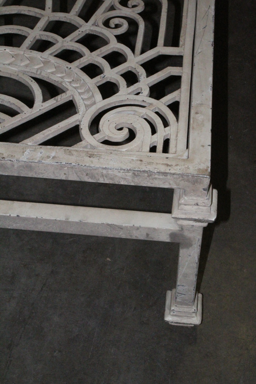 Distressed White Metal Coffee Table
