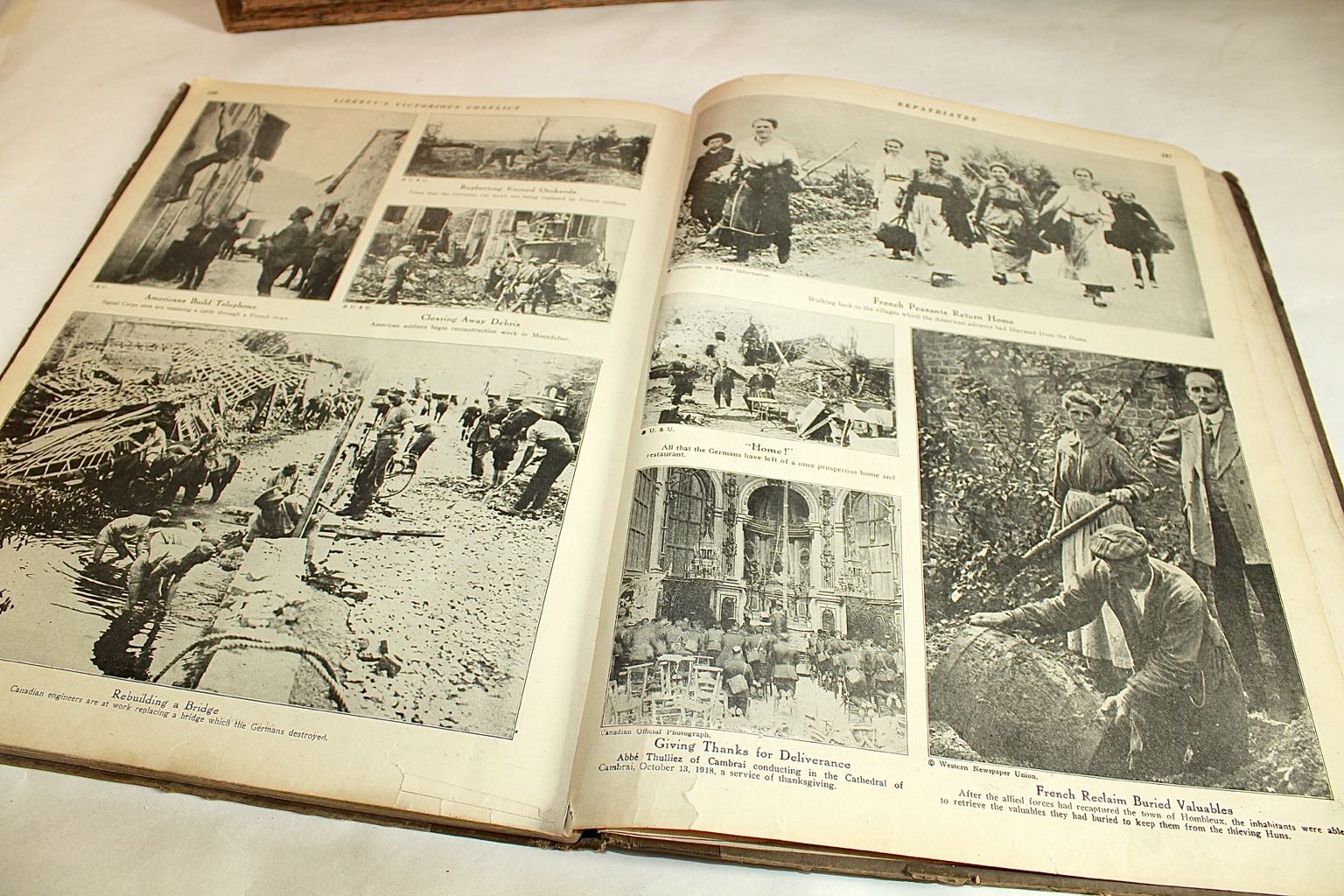 1918 End of WWI Newspaper and War Books