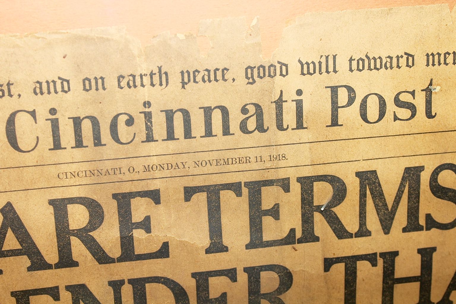 1918 End of WWI Newspaper and War Books