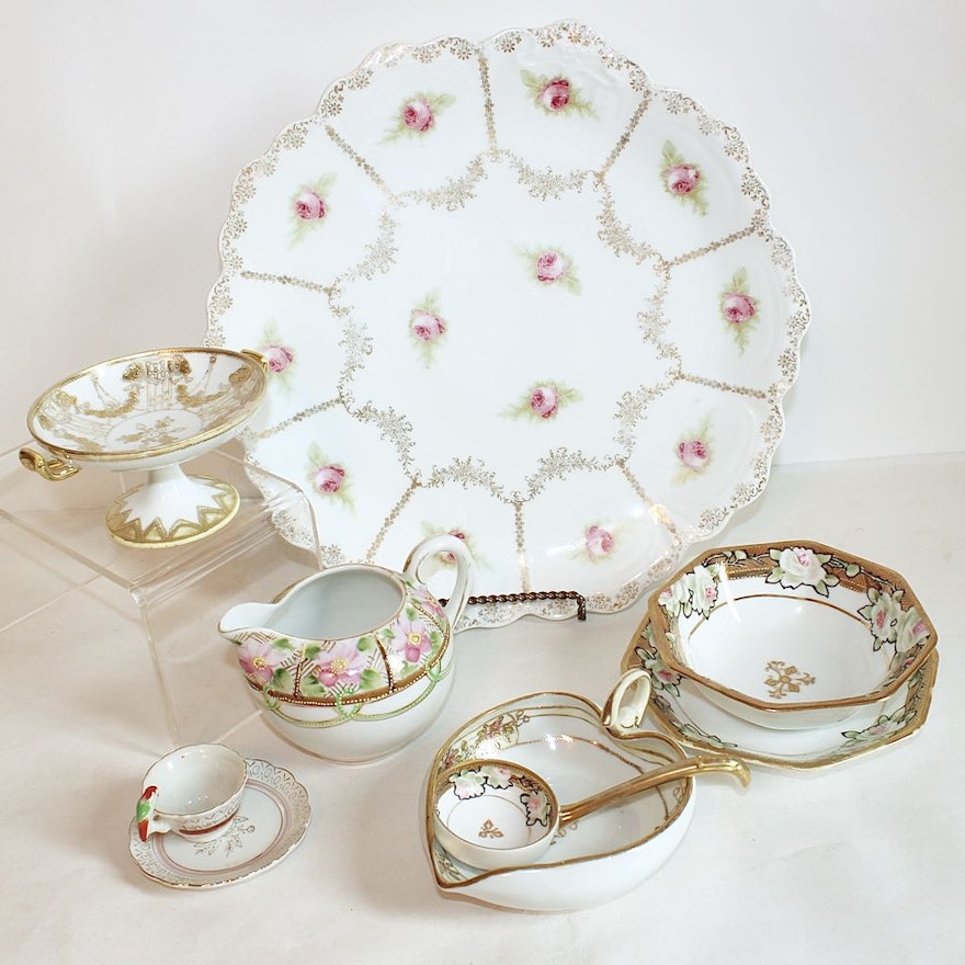 Nippon Hand-painted China Collection with Bavarian