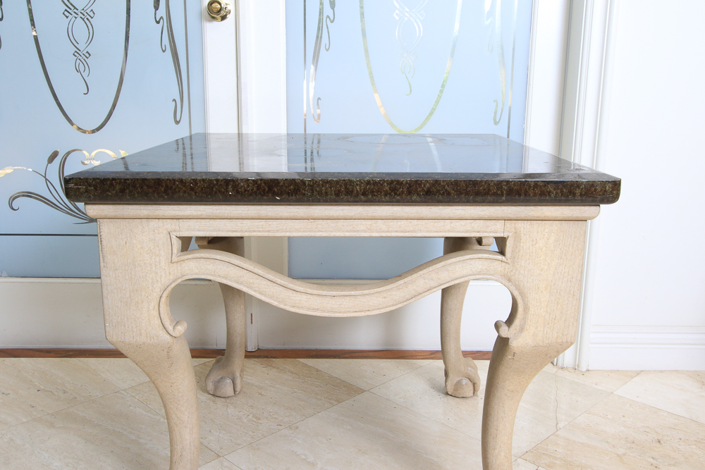 Marble Top End Tables with Claw Feet