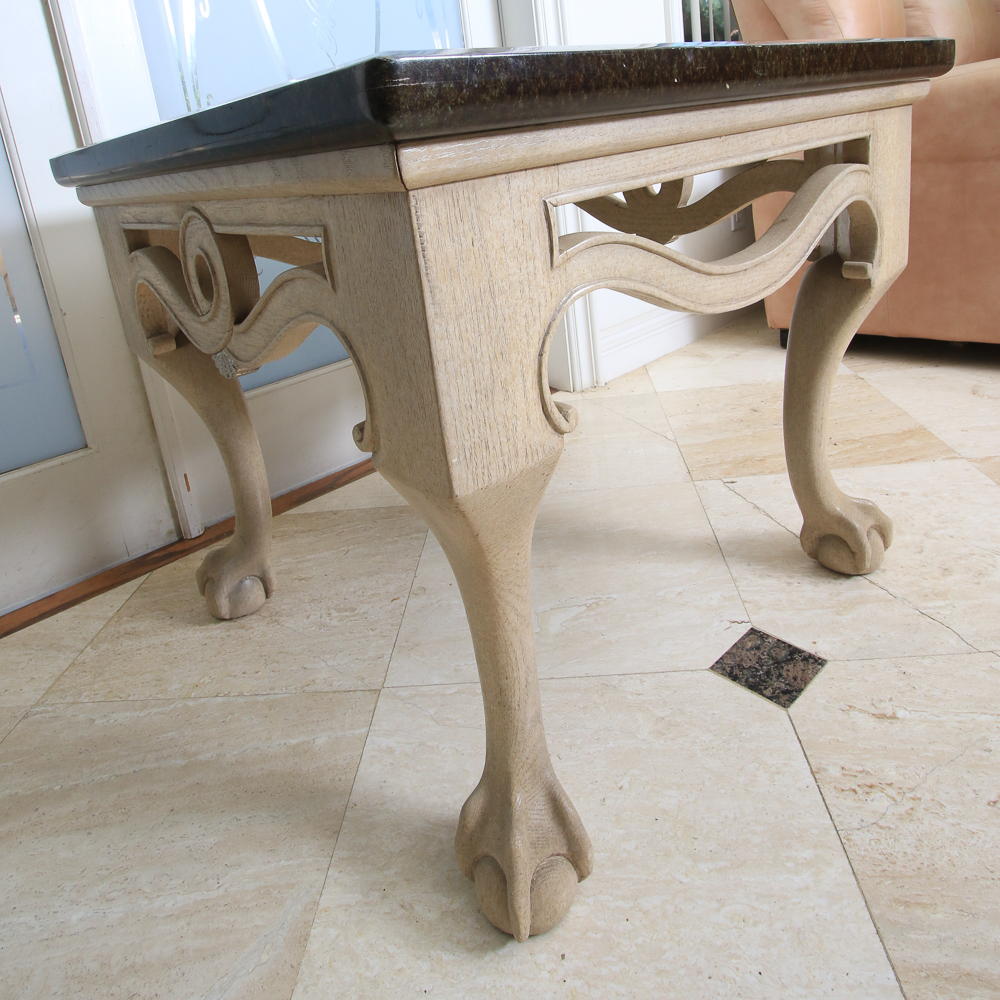 Marble Top End Tables with Claw Feet