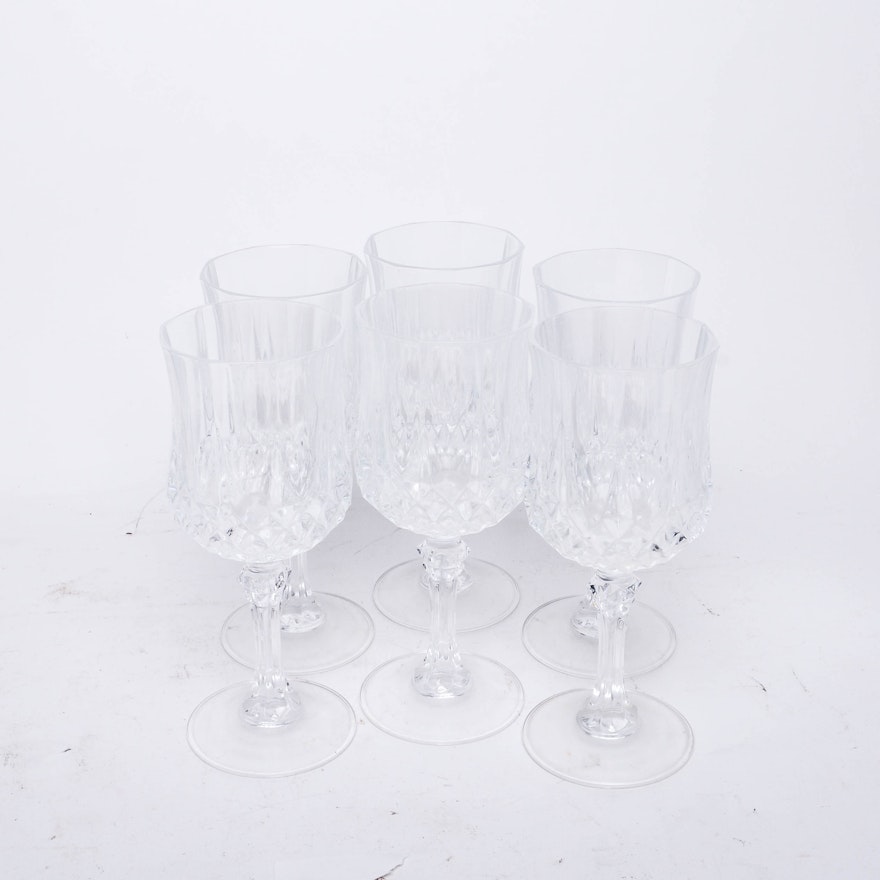 Set of Cut Crystal Wine Glasses