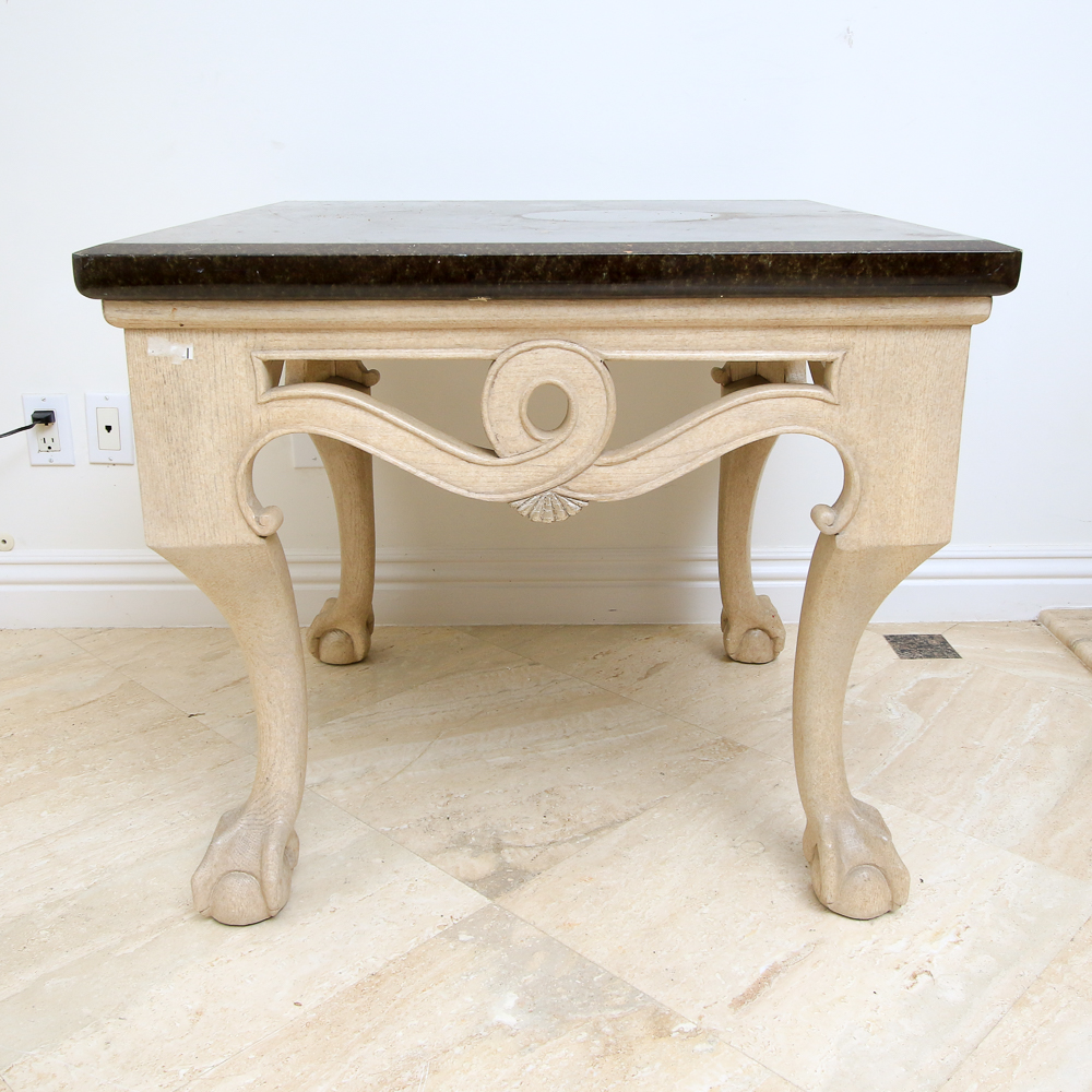 Marble Top End Tables with Claw Feet