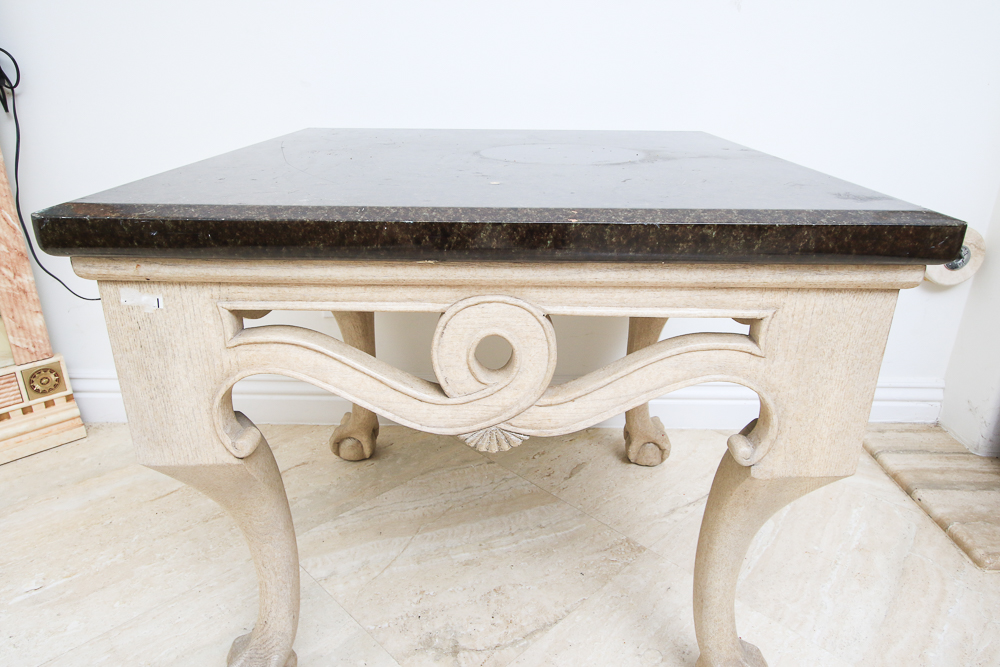 Marble Top End Tables with Claw Feet