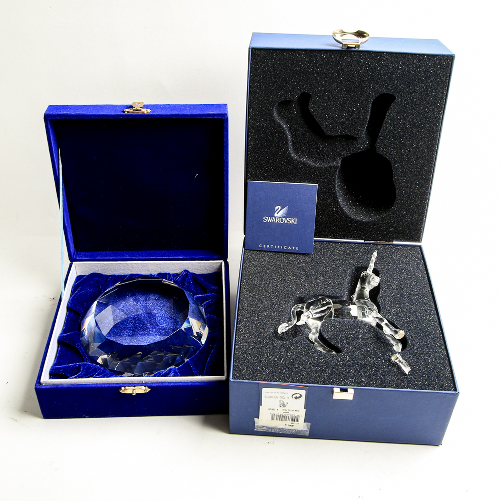 Swarovski "Unicorn" Crystal Figurine and Base