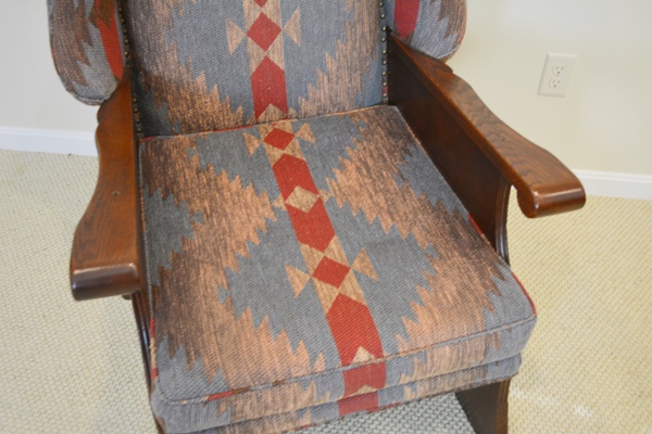 Vintage Romweber Viking Oak Wood Panel Wing Chair