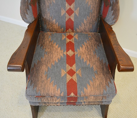 Vintage Romweber Viking Oak Wood Panel Wing Chair