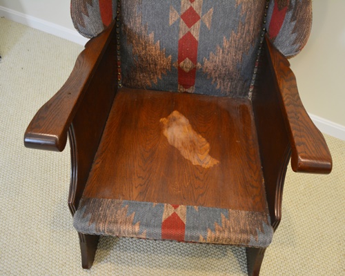 Vintage Romweber Viking Oak Wood Panel Wing Chair