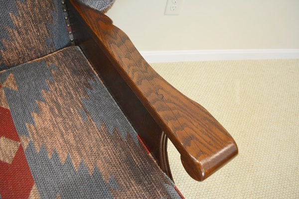 Vintage Romweber Viking Oak Wood Panel Wing Chair